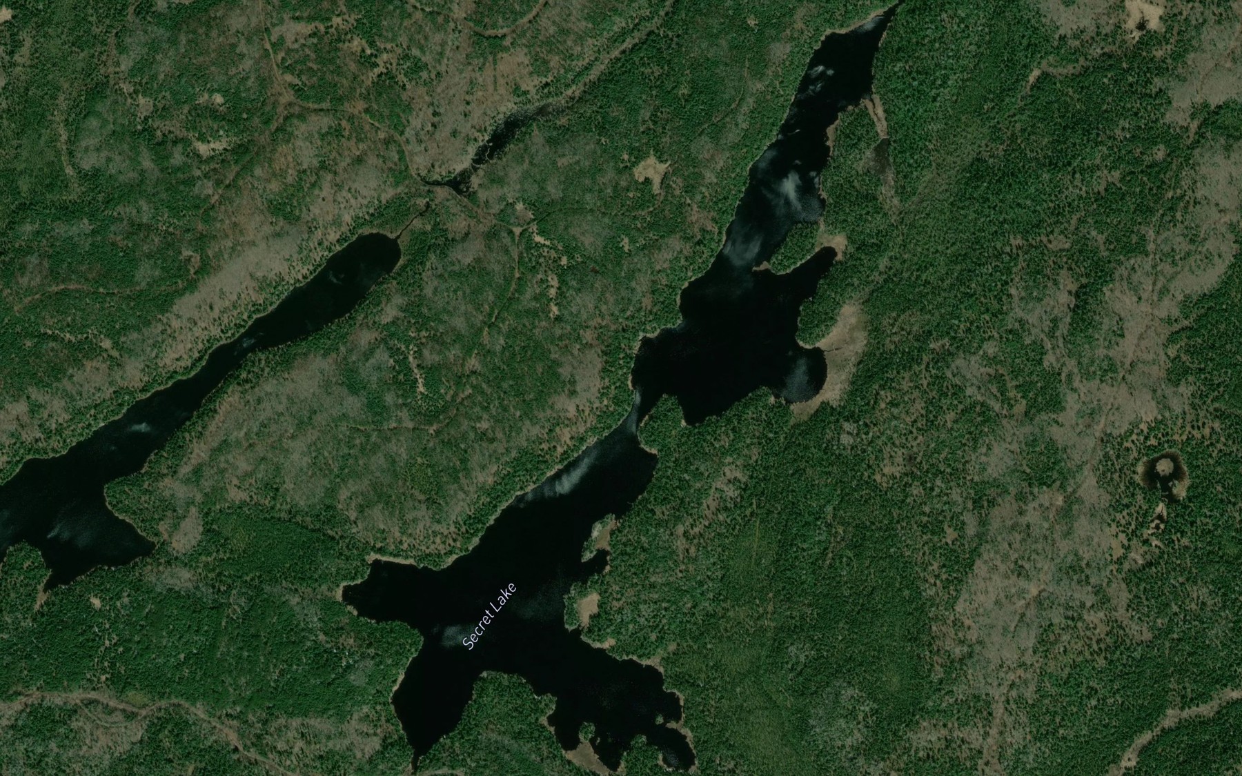 Satellite map of the Secret Lake