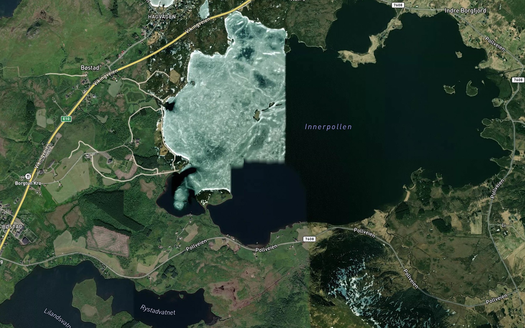 Satellite map of the Indrepollen