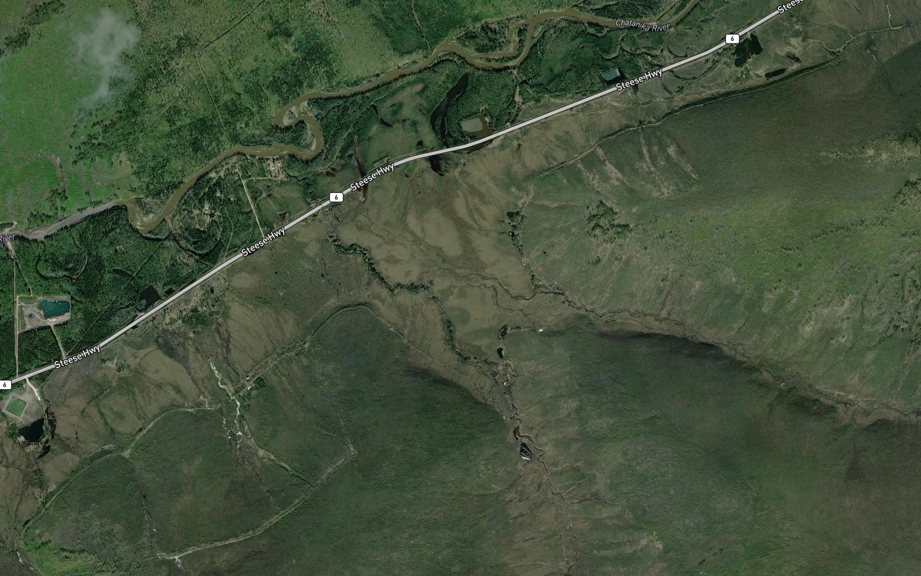 Satellite map of the Pilot Creek