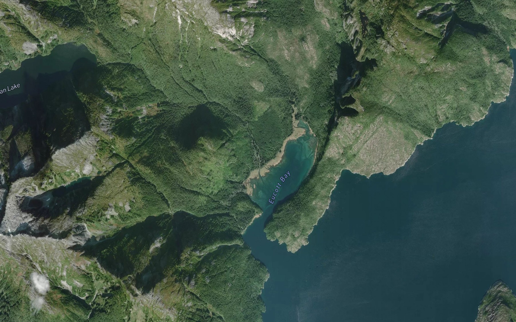 Satellite map of the Woran Creek
