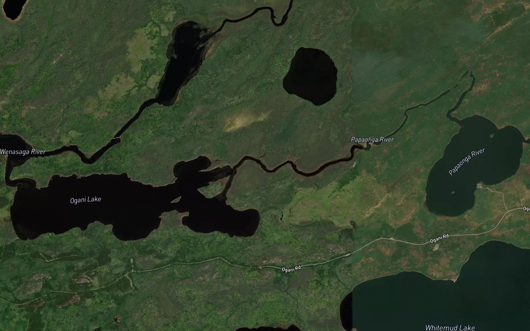 Satellite map of the Papaonga River