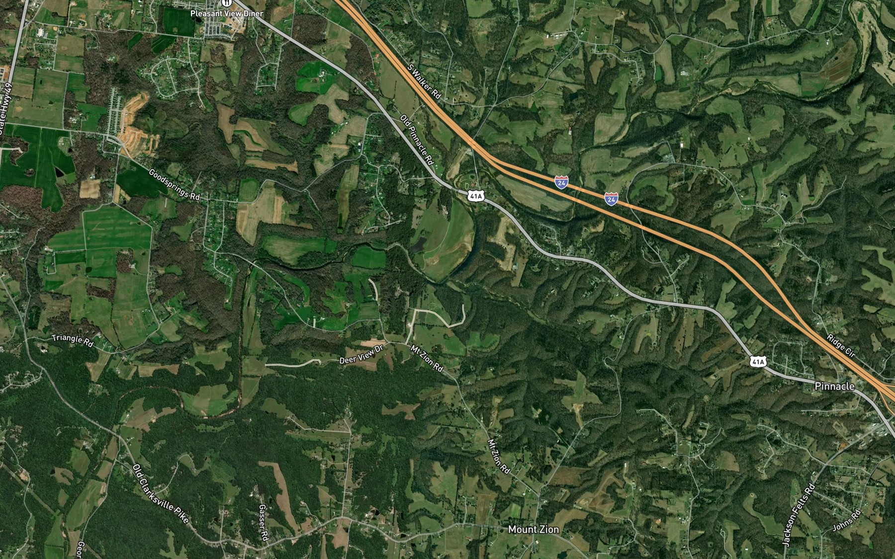 Satellite map of the Jones Branch