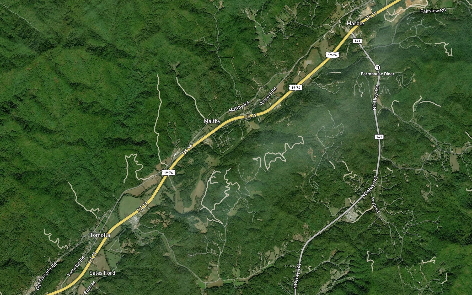 Satellite map of the Pole Bridge Branch