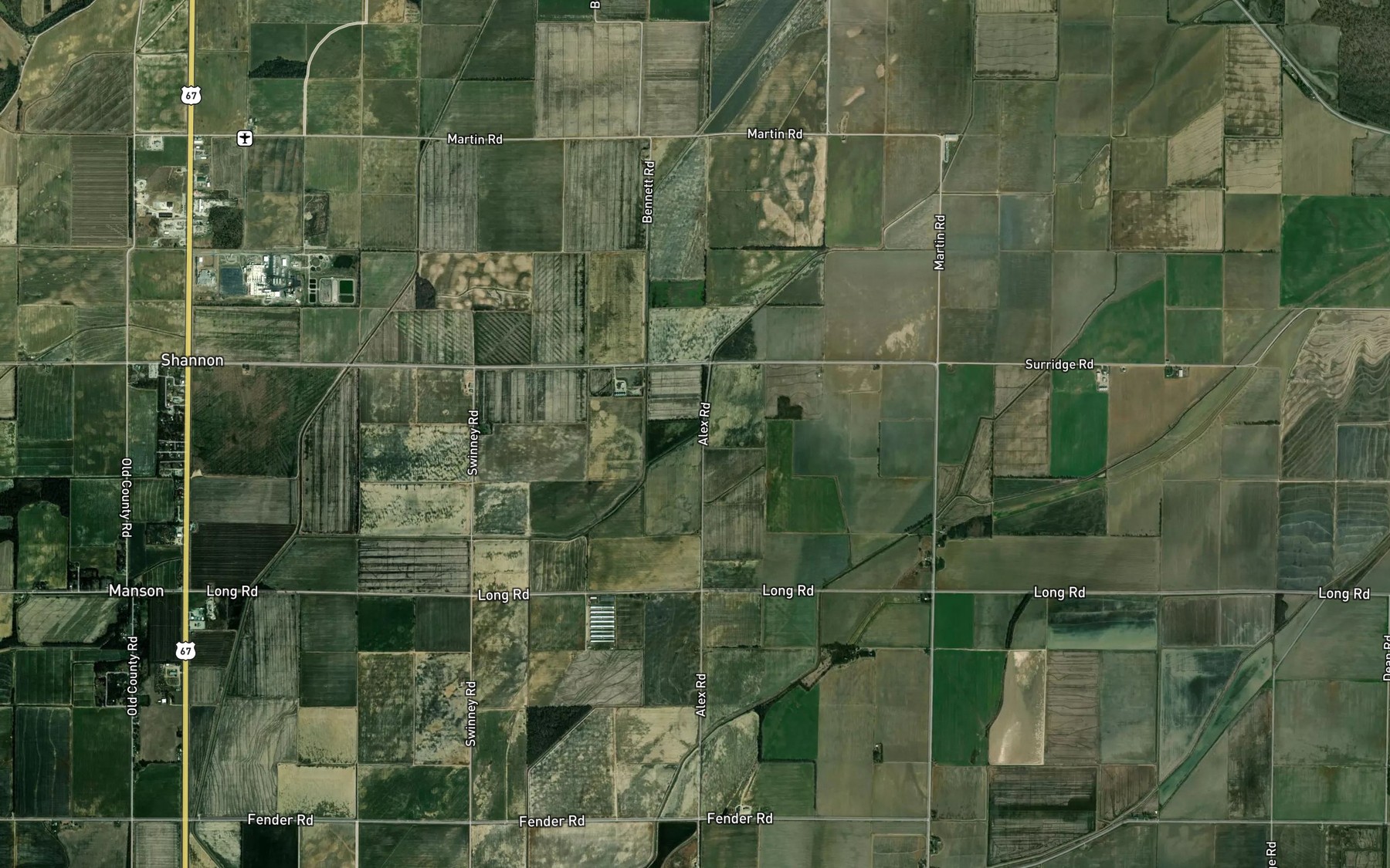Satellite map of the Cypress Overcup Lateral