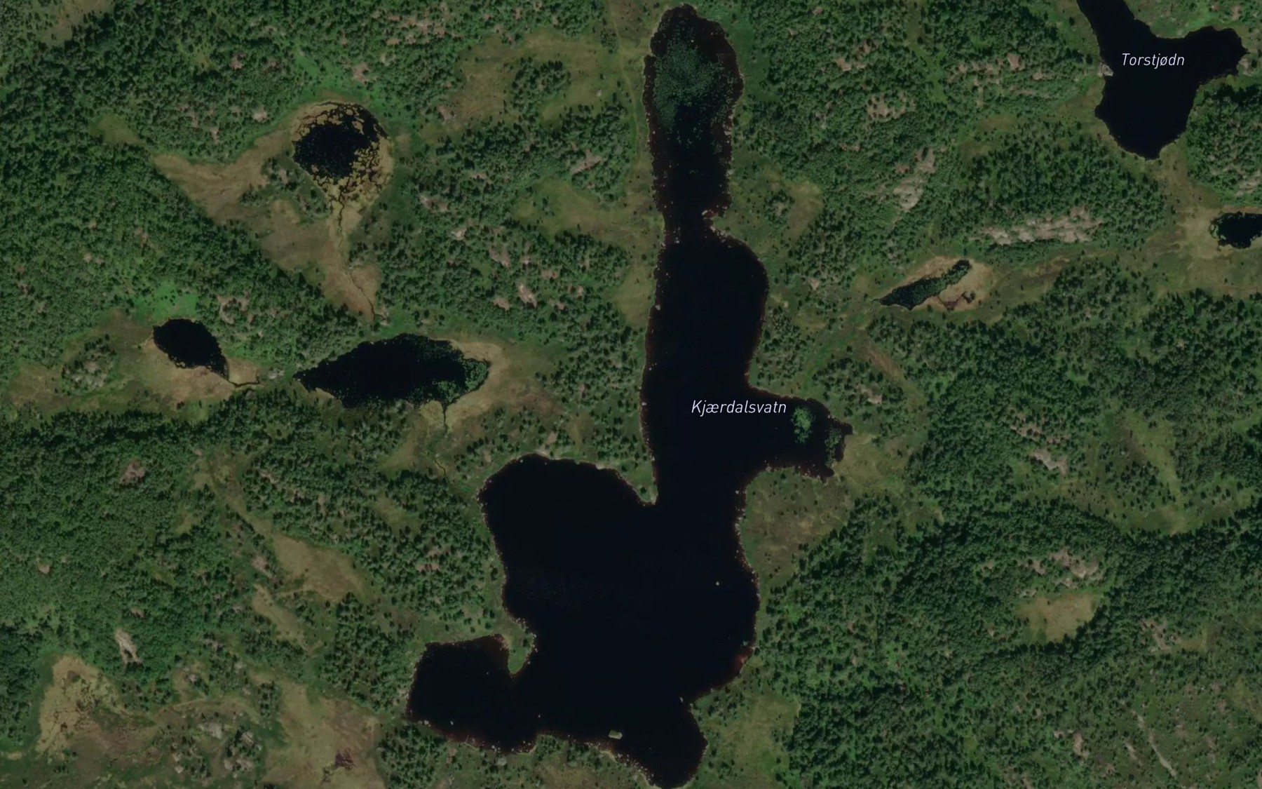 Satellite map of the Kjaerdalsvatn