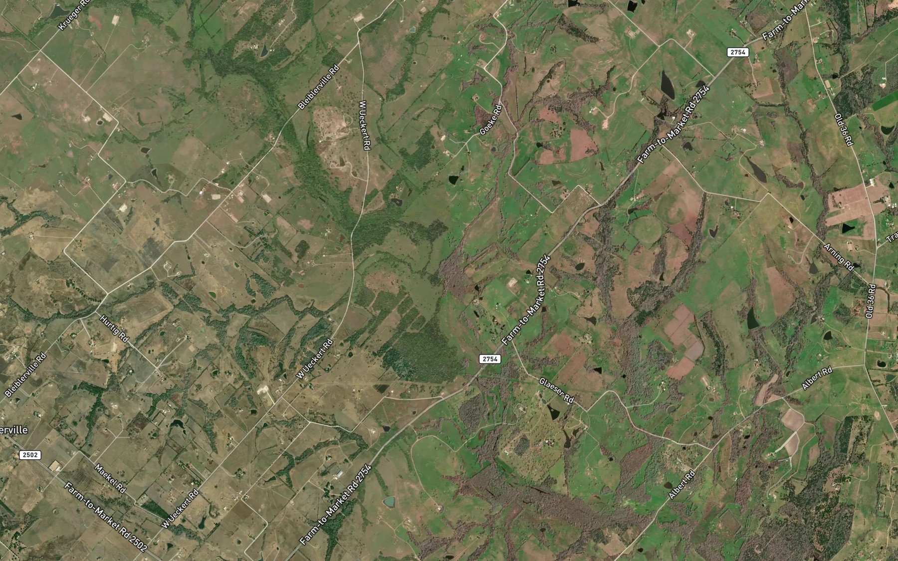 Satellite map of the Millseat Branch