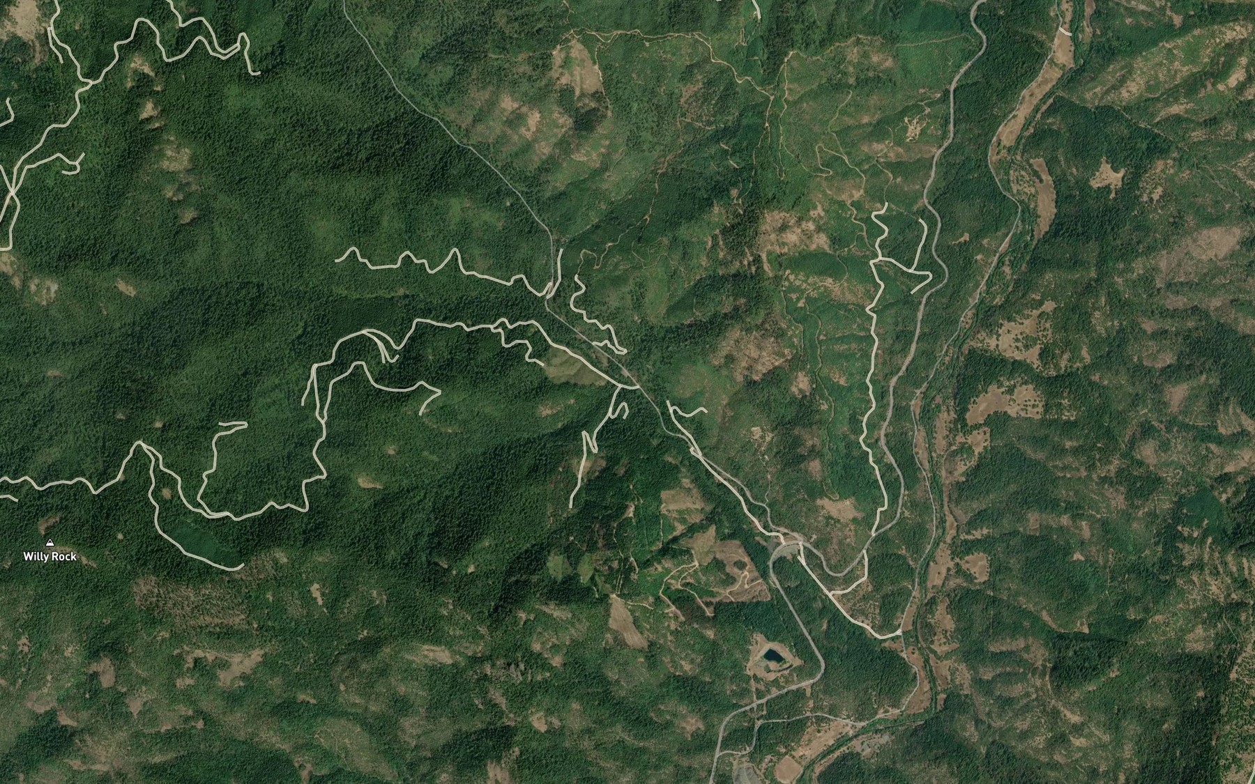 Satellite map of the Spot Creek