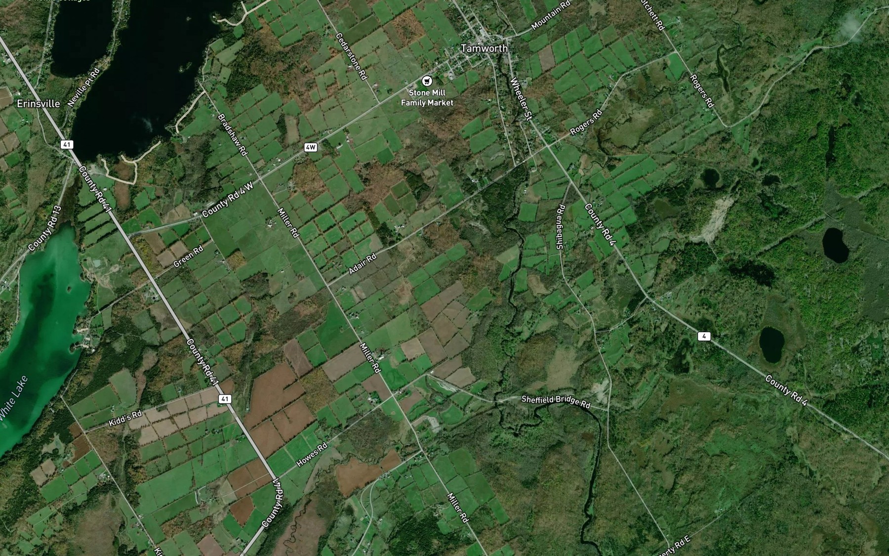 Satellite map of the Shibagau Creek