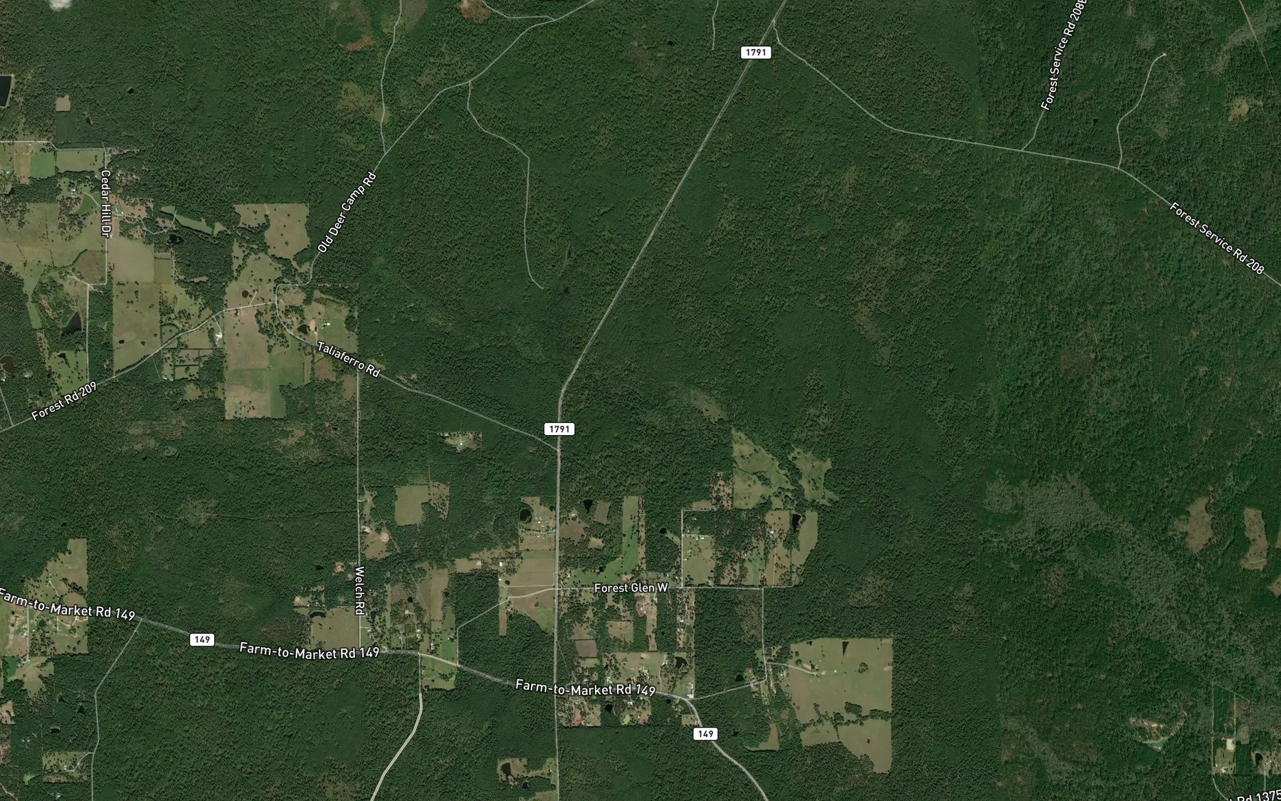 Satellite map of the Bay Branch