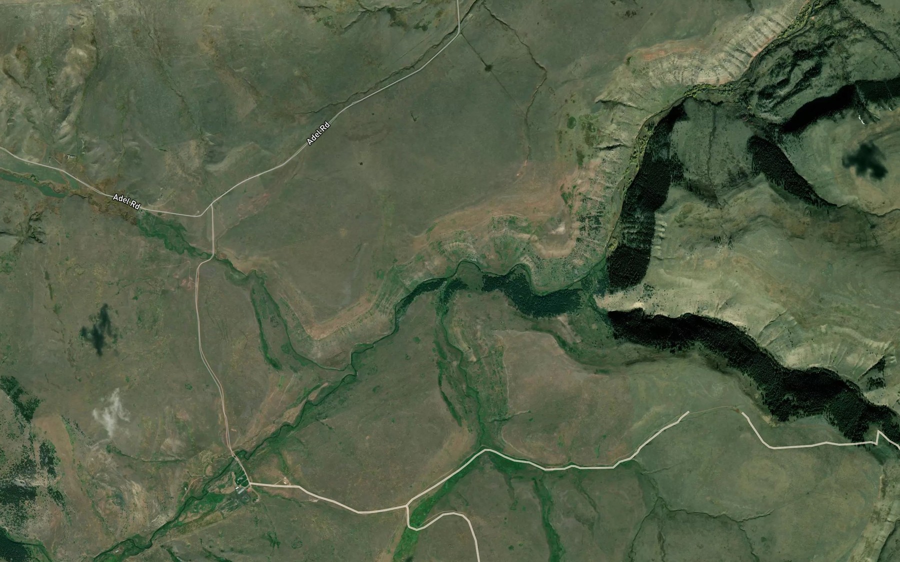 Satellite map of the Crooked Creek