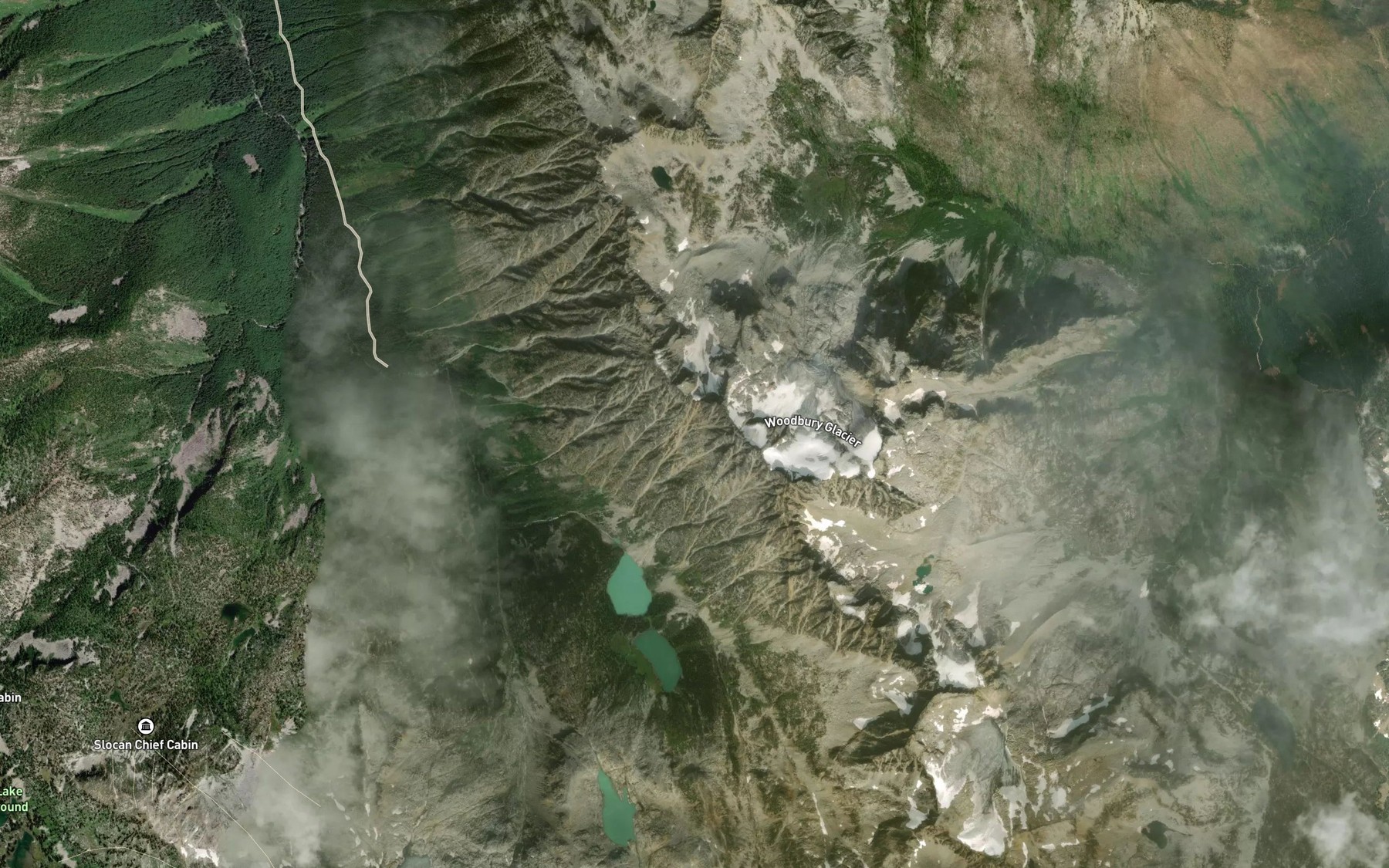 Satellite map of the Joker Lakes