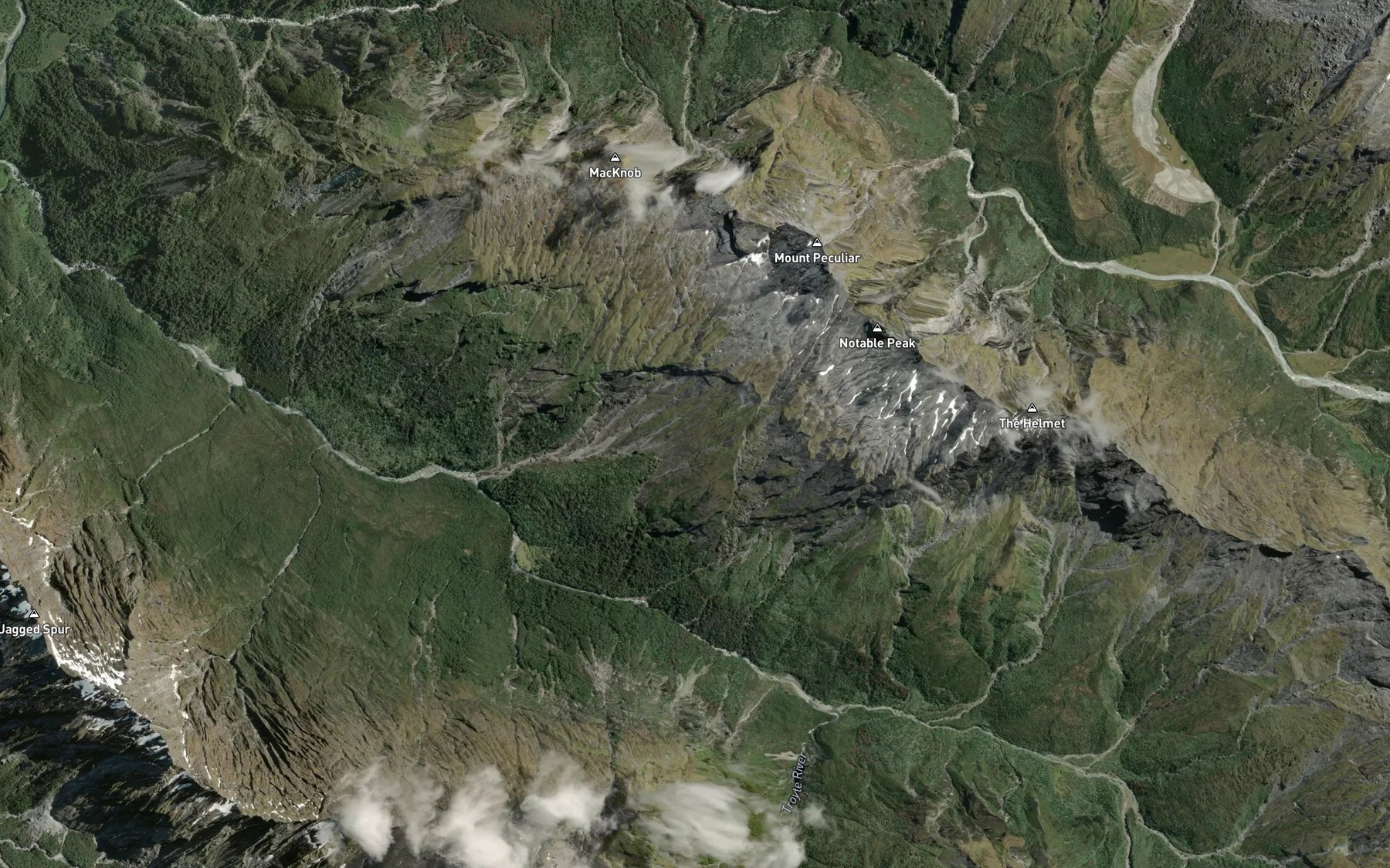 Satellite map of the Lily Creek