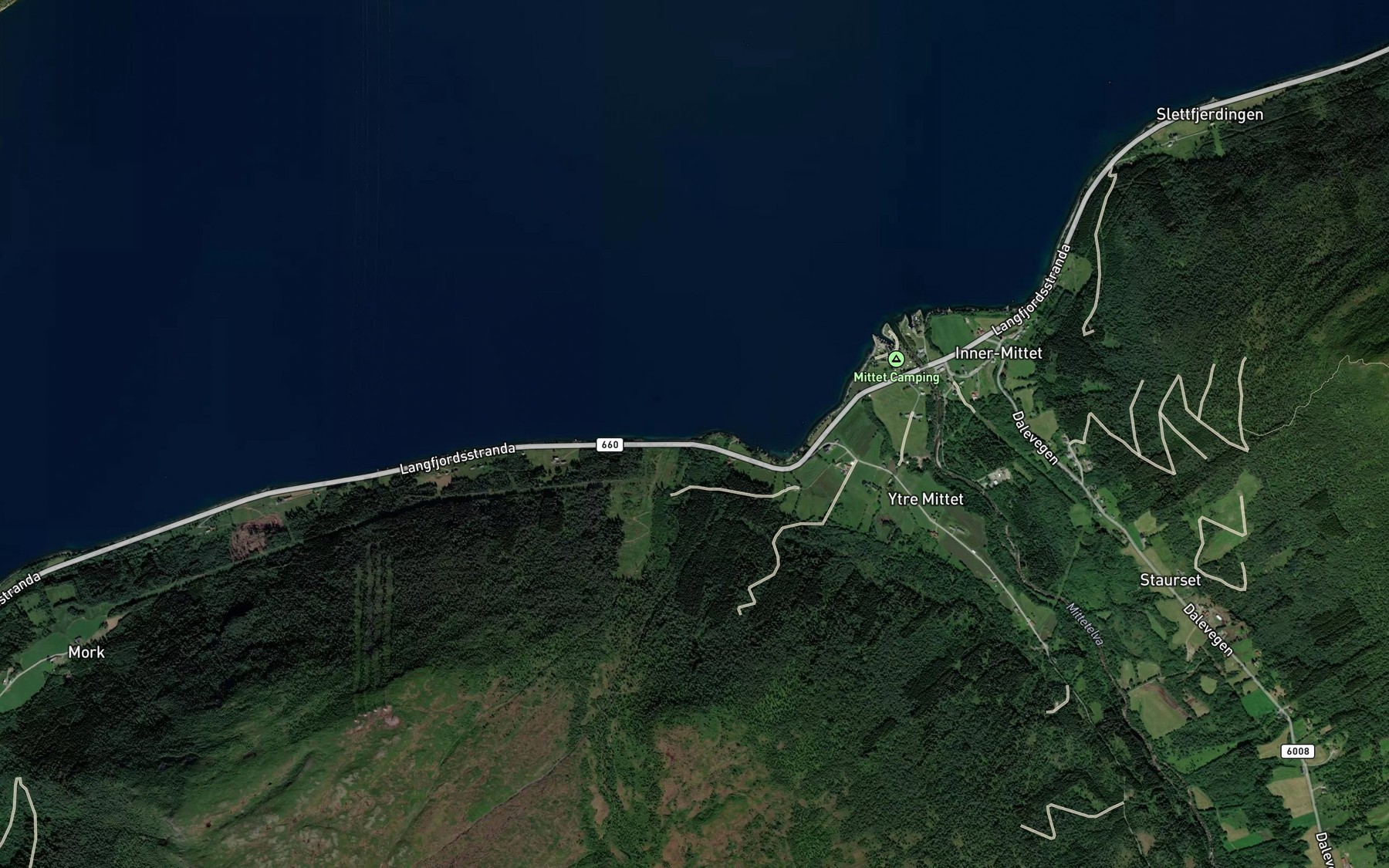 Satellite map of the Ljosavika
