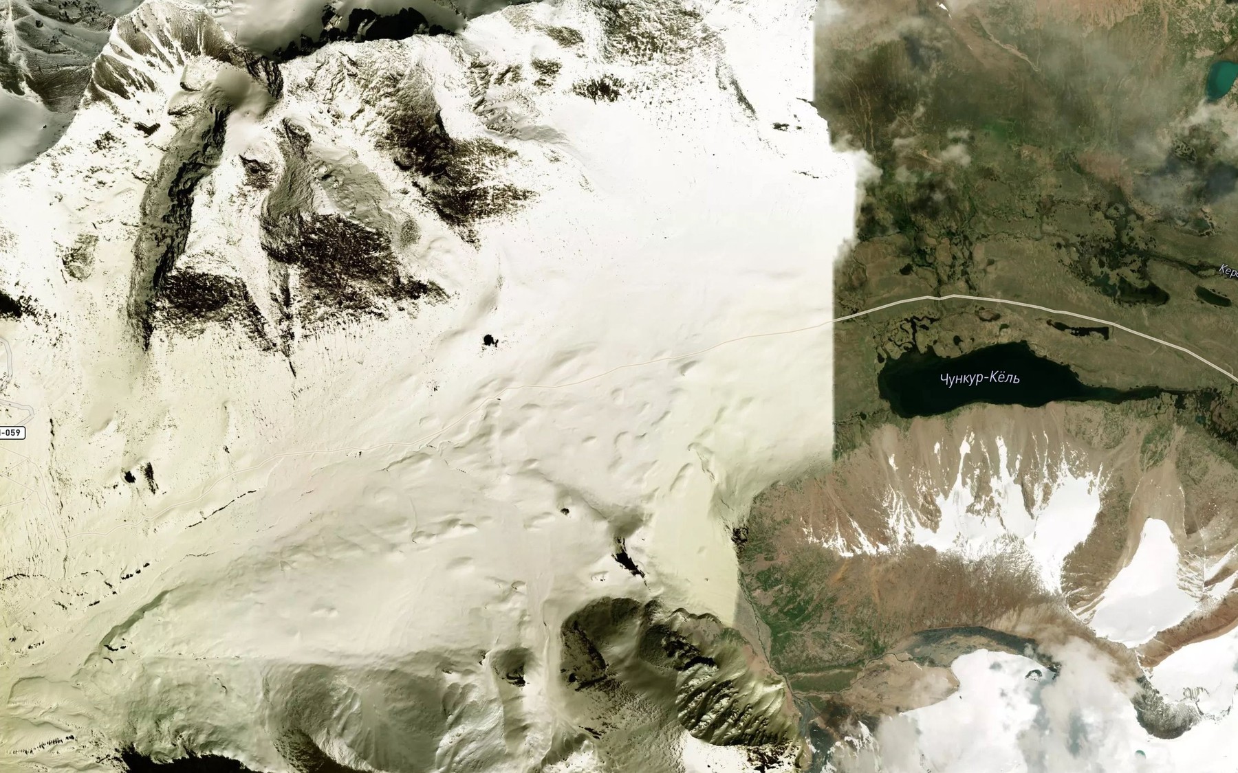 Satellite map of the Dzhel'tau