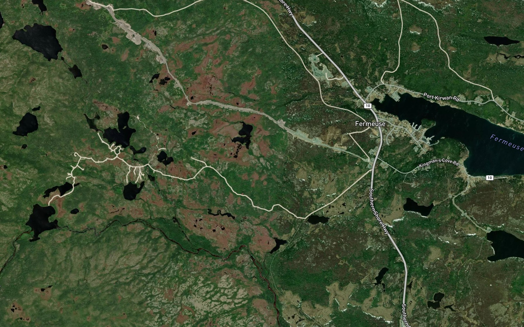 Satellite map of the Rocky Pond