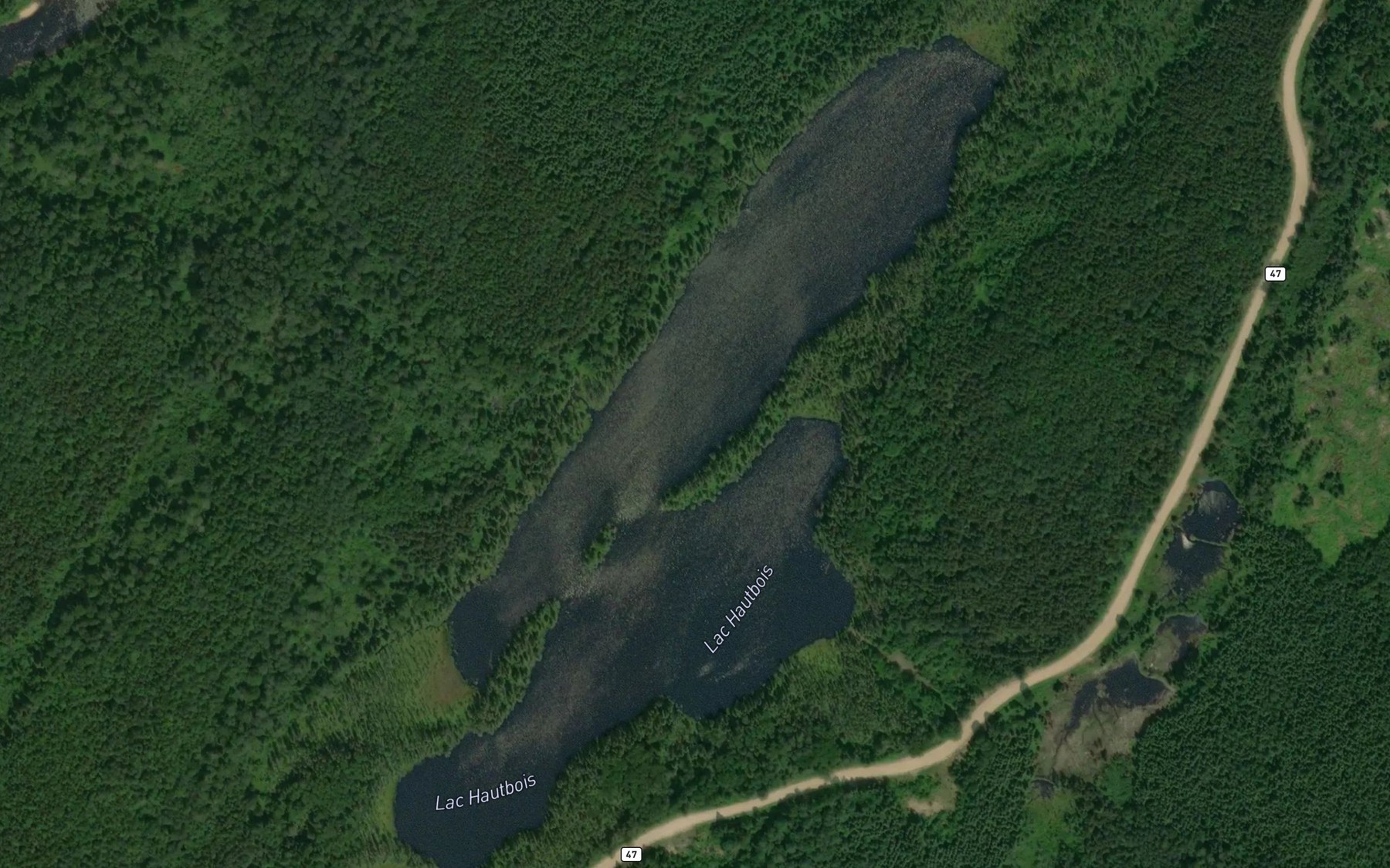 Satellite map of the Lac Hautbois