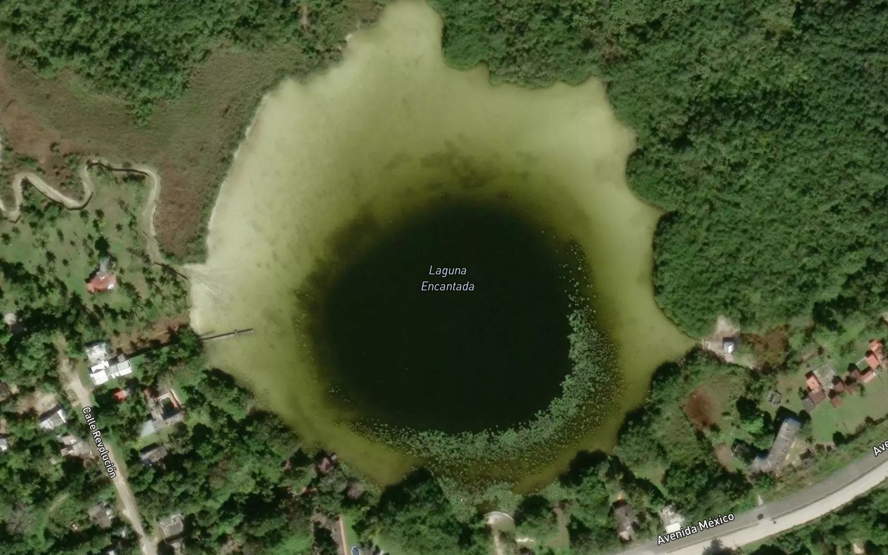 Satellite map of the Laguna Encantada