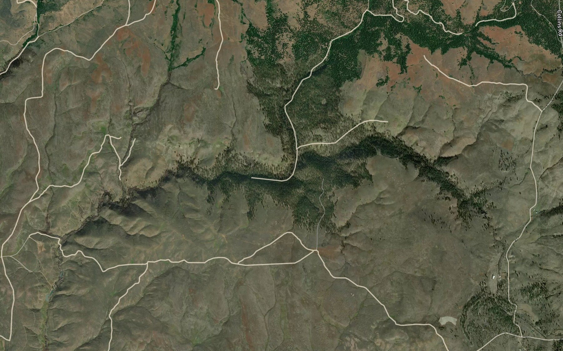 Satellite map of the Cottonwood Creek