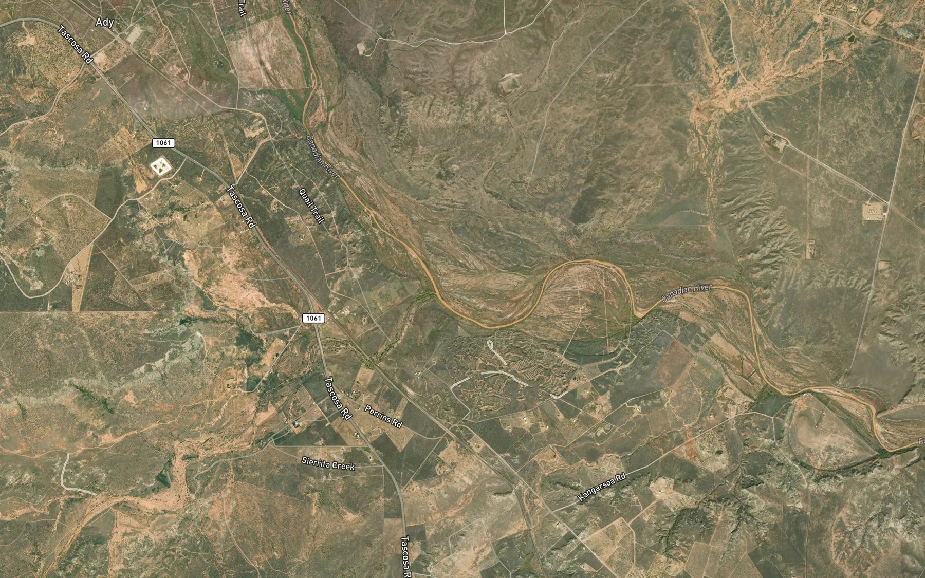 Satellite map of the Sierrita de la Cruz Creek