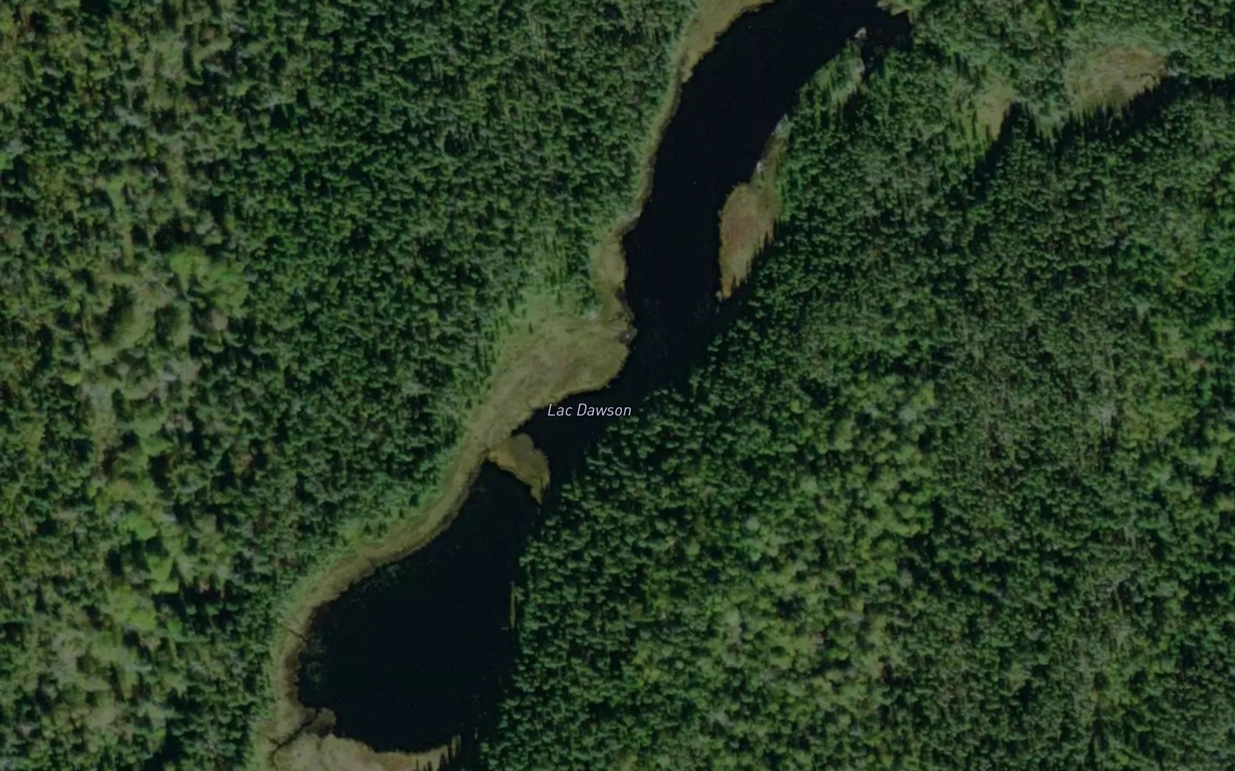Satellite map of the Lac Dawson