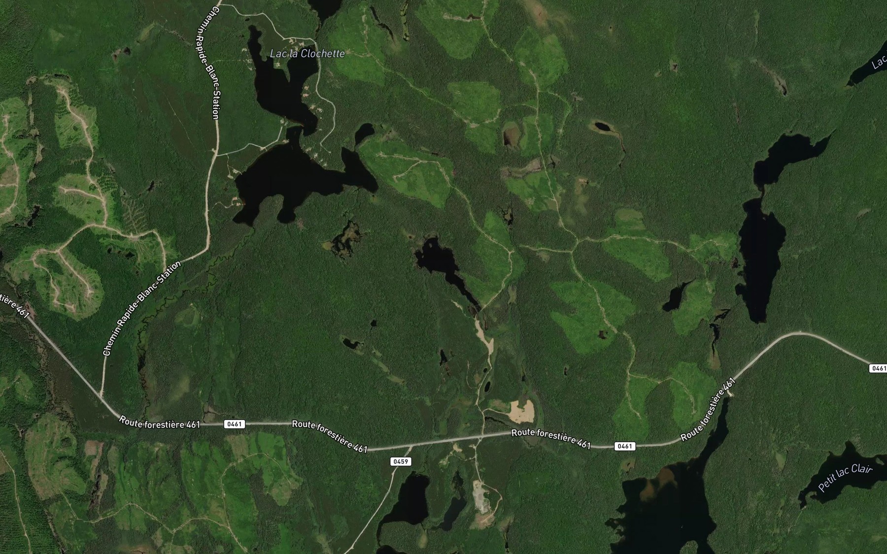 Satellite map of the Lac Marcel
