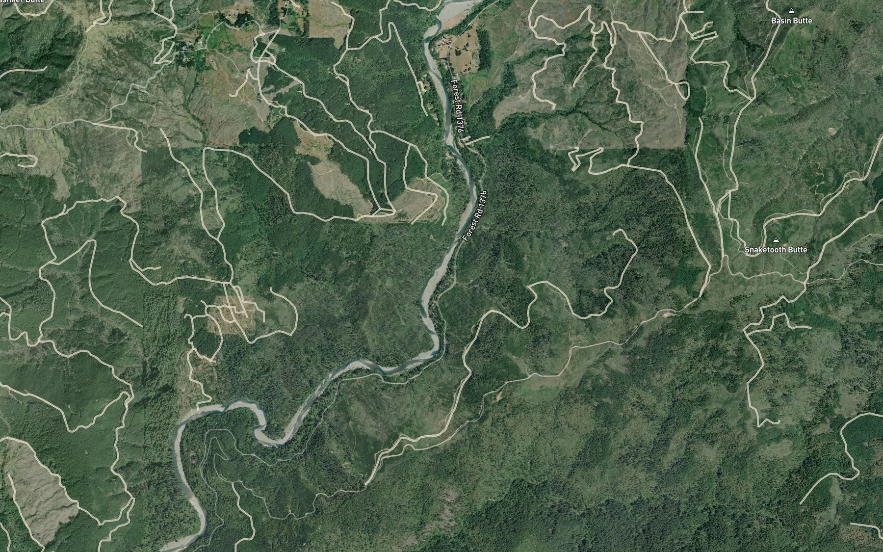 Satellite map of the Little Redwood Creek