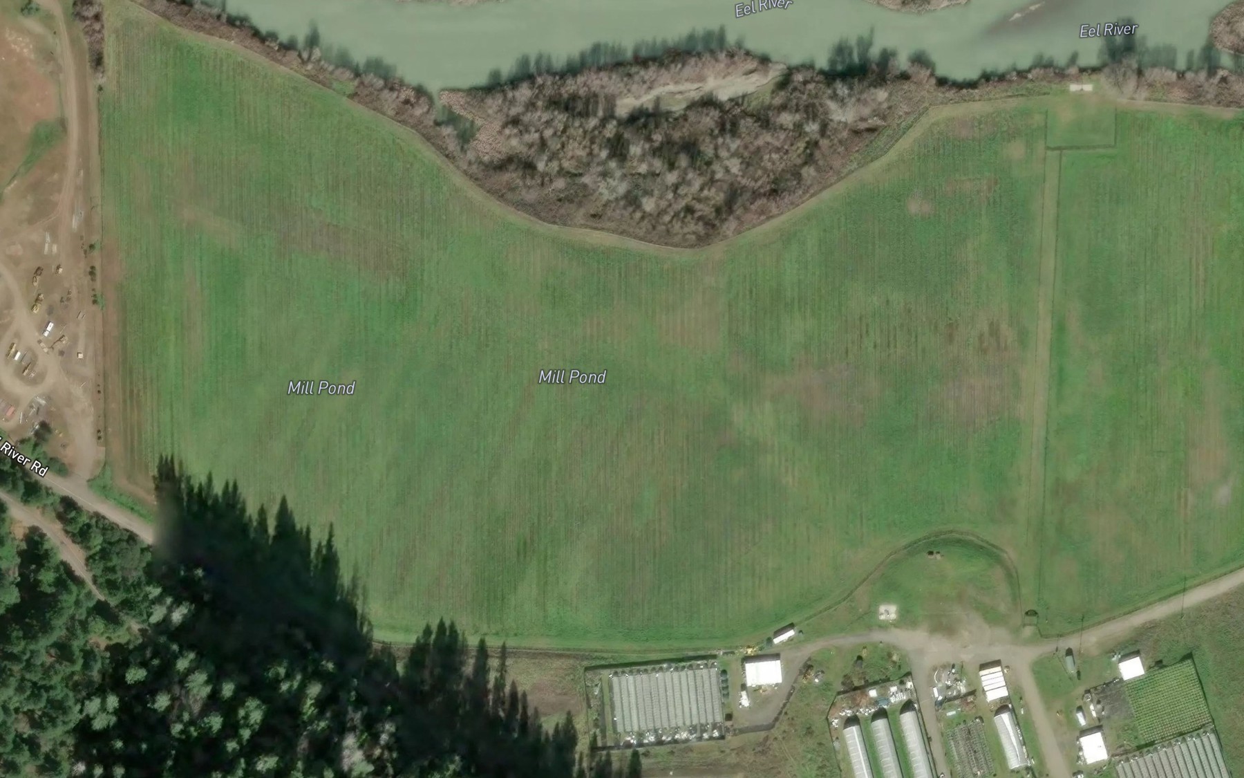 Satellite map of the Mill Pond