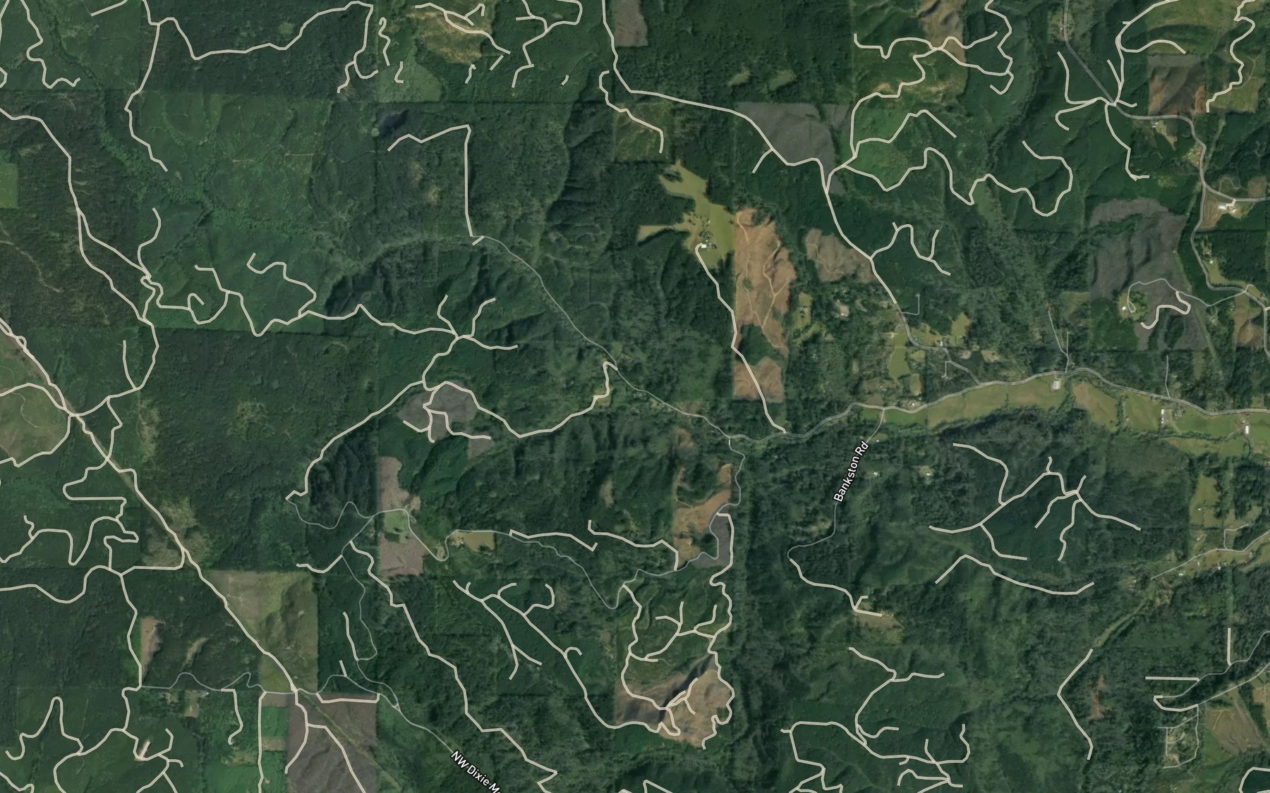 Satellite map of the Lazy Creek