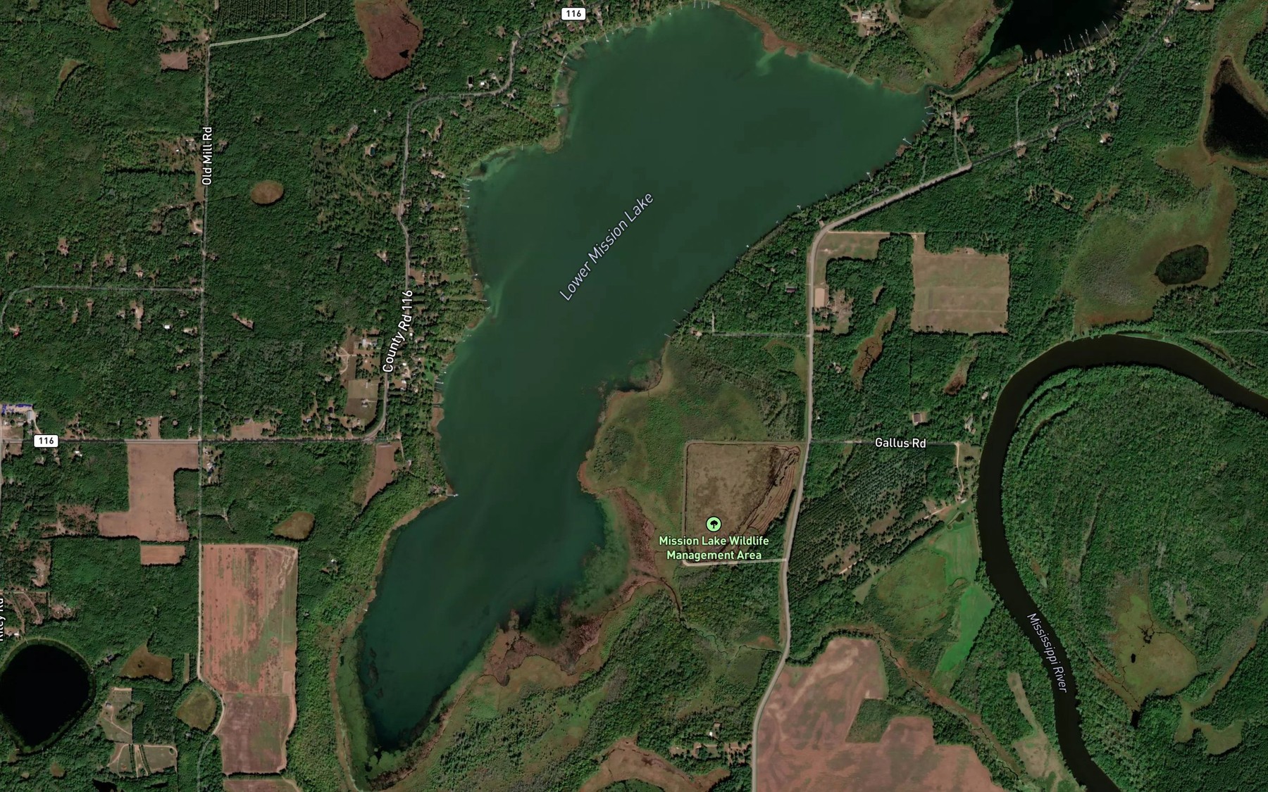 Satellite map of the Lower Mission Lake