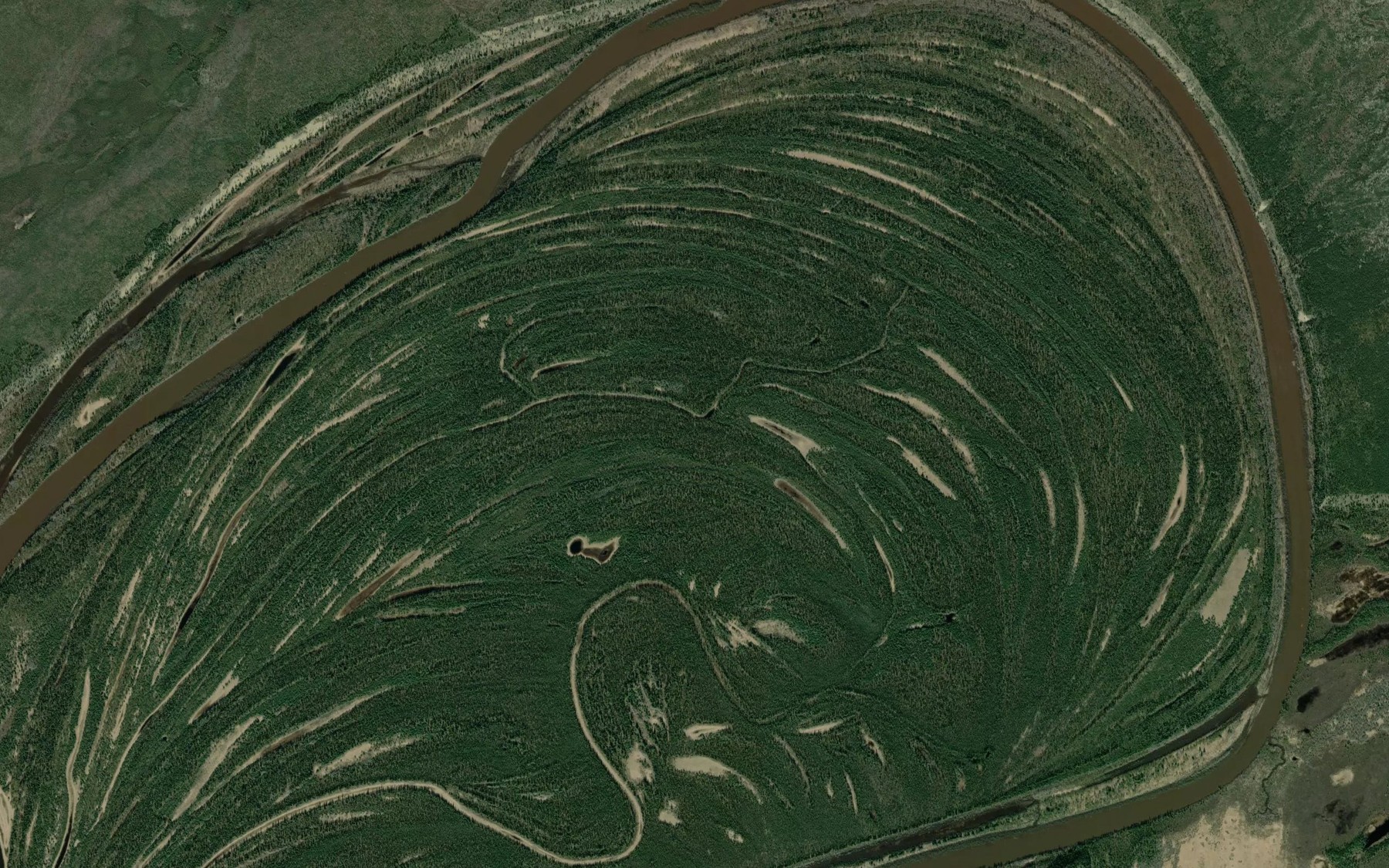 Satellite map of the Colville Bend