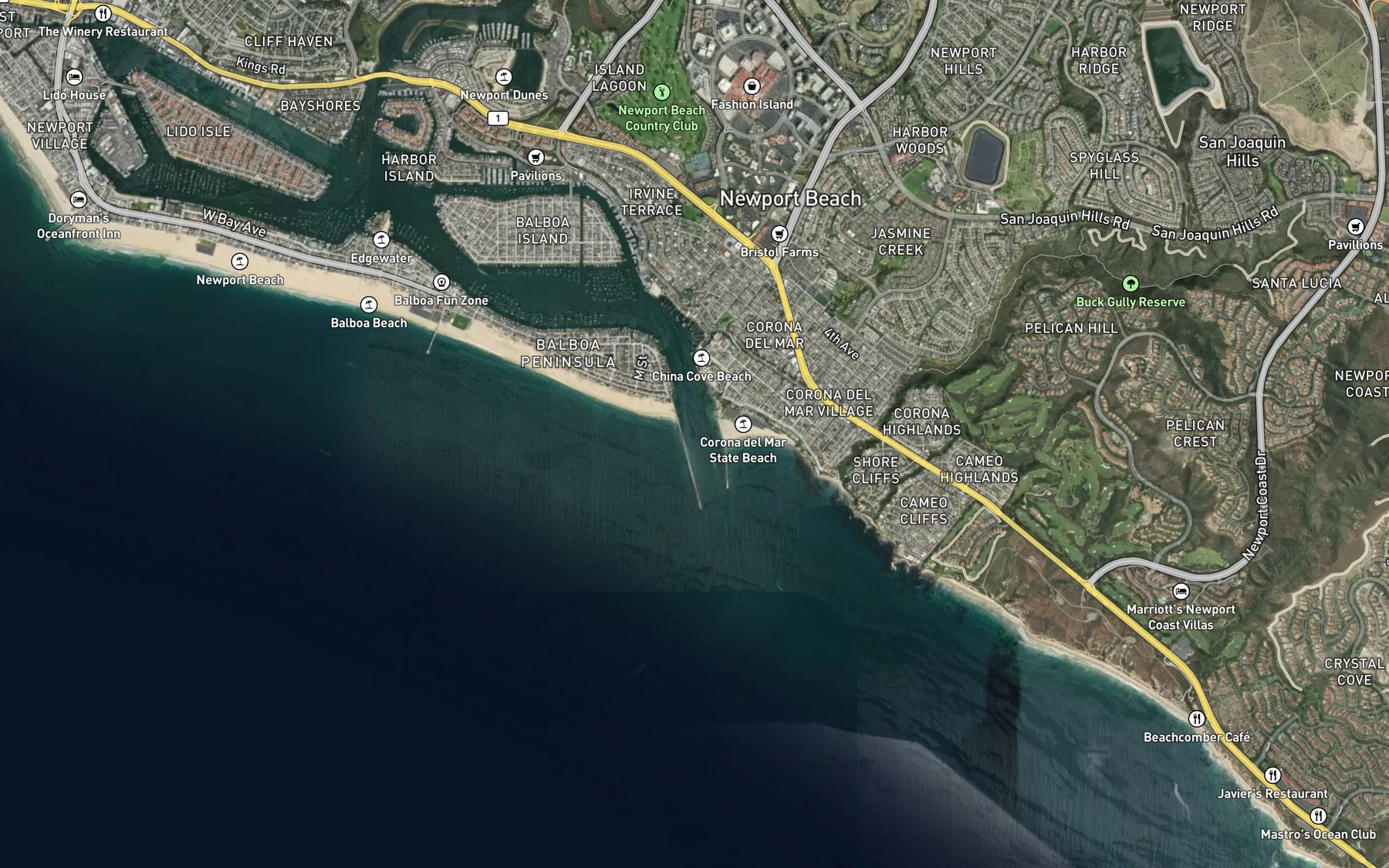 Satellite map of the Entrance Channel