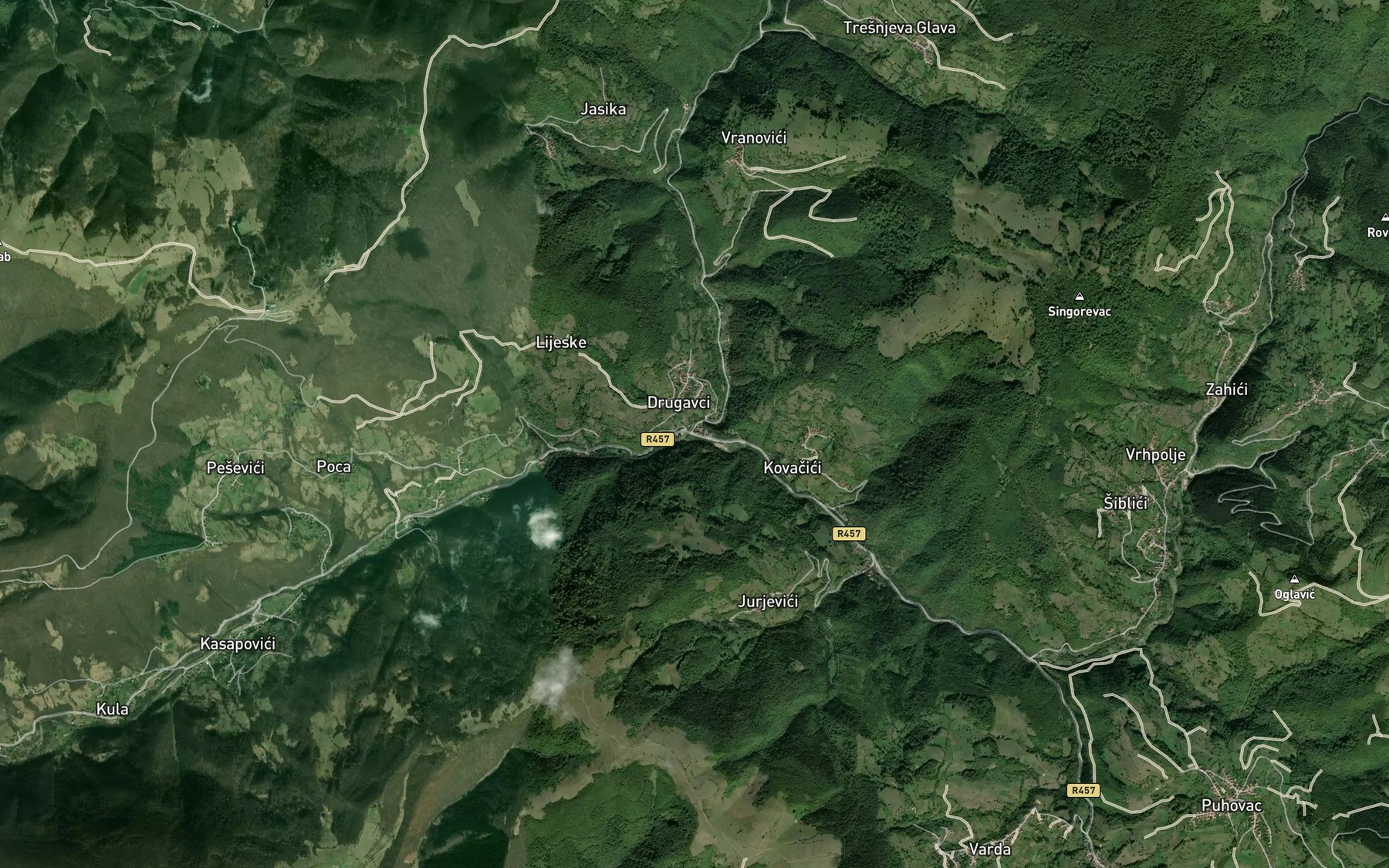 Satellite map of the Seocka Rijeka