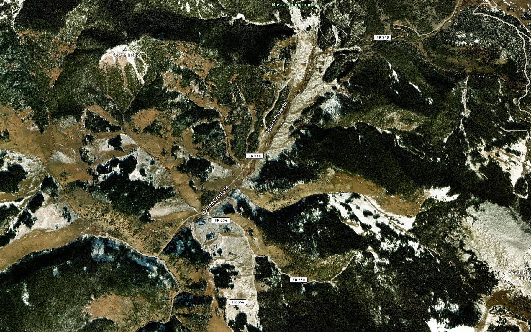Satellite map of the White Water Spring