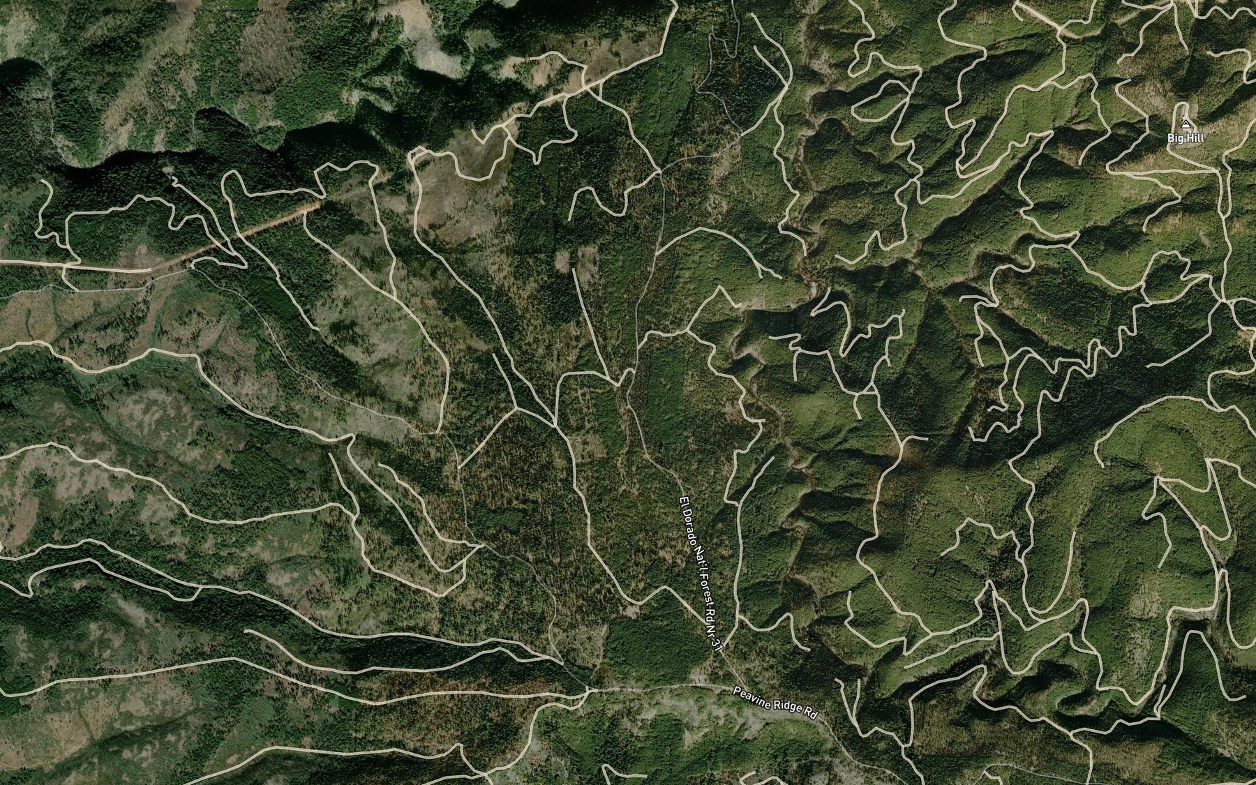 Satellite map of the Bryants Spring