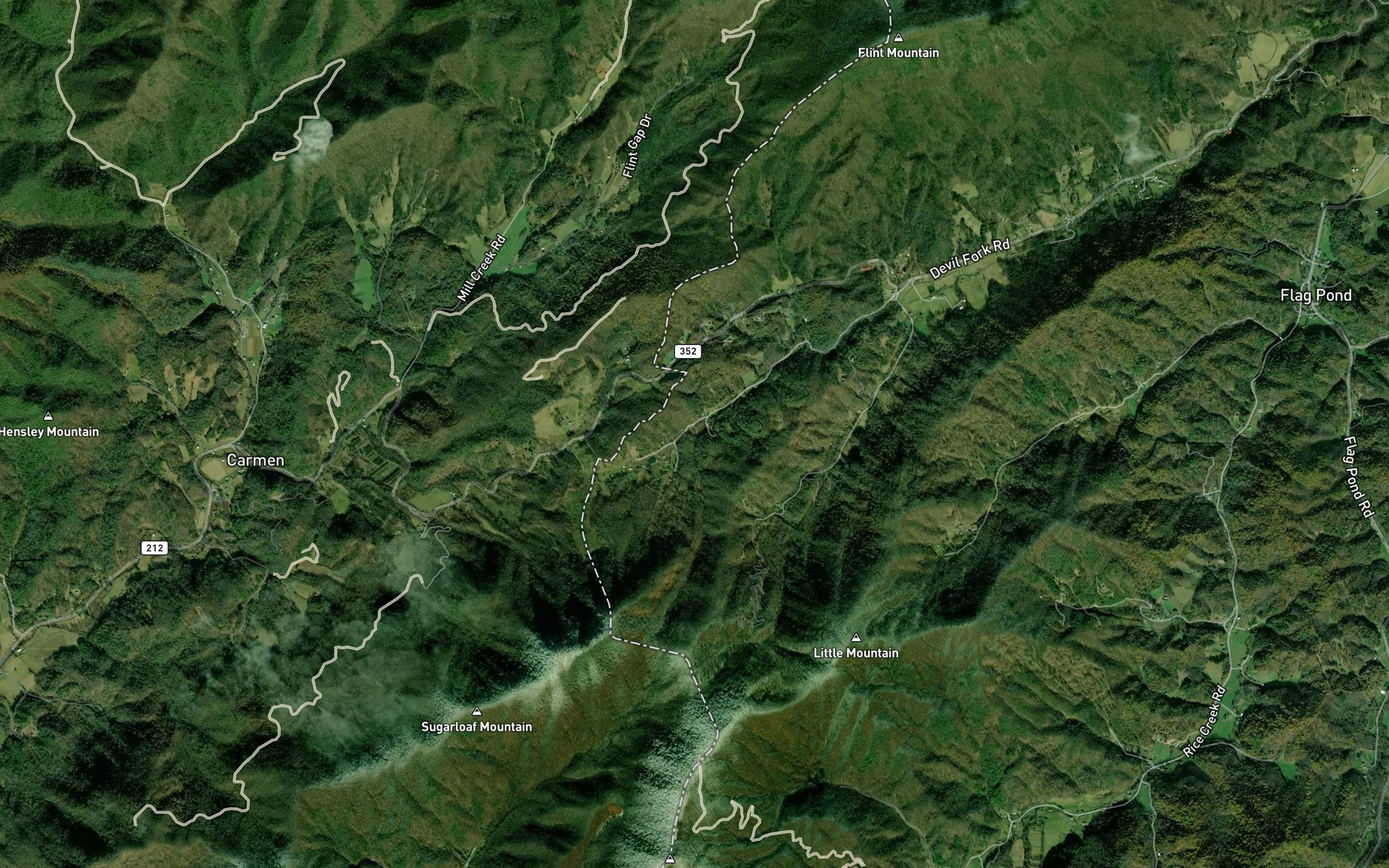 Satellite map of the Sugarloaf Branch