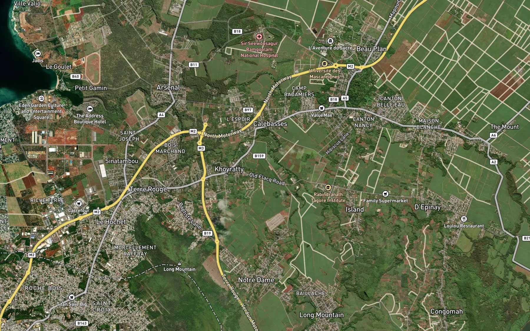 Satellite map of the River Labourdonnais