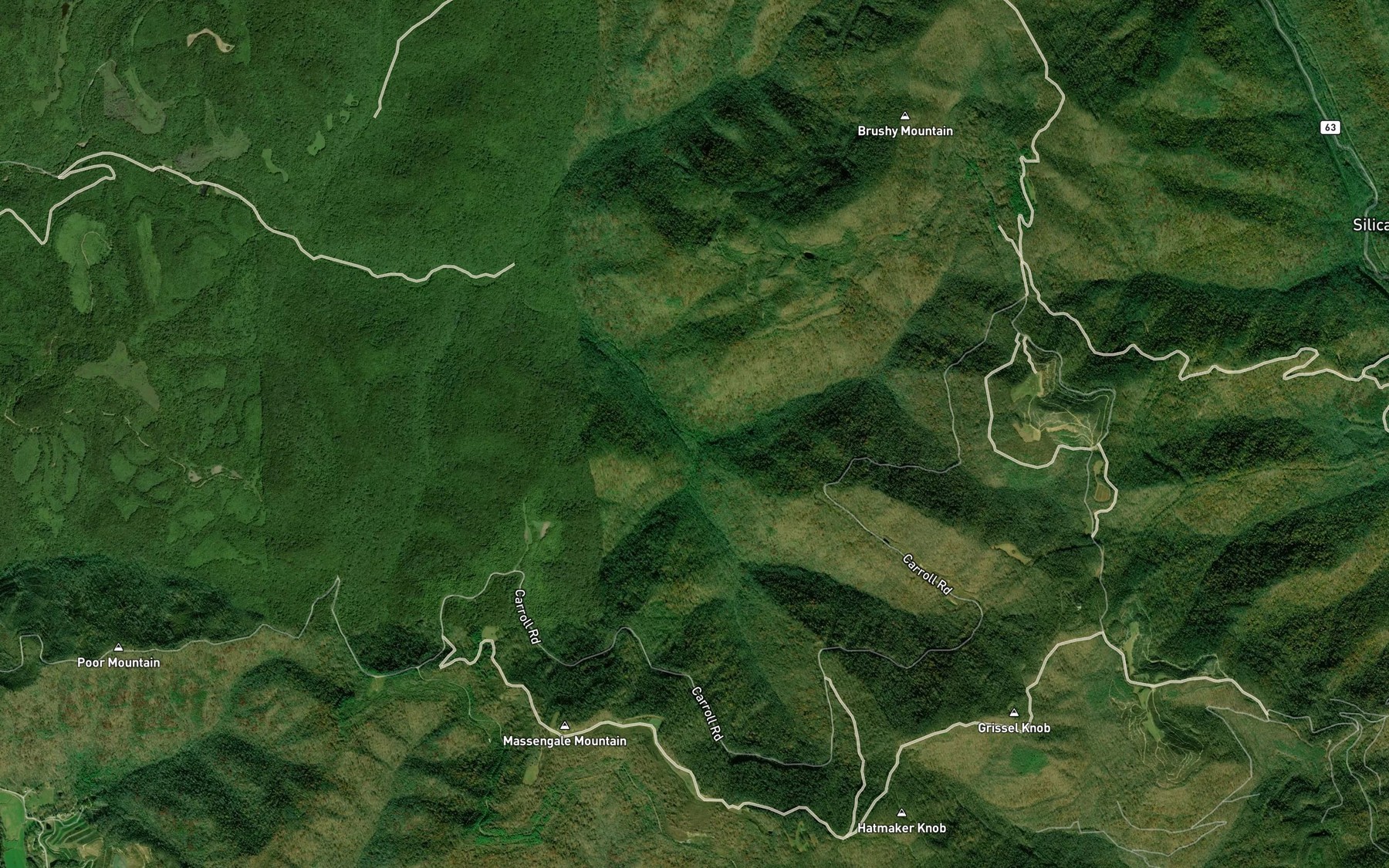 Satellite map of the Wheeler Creek