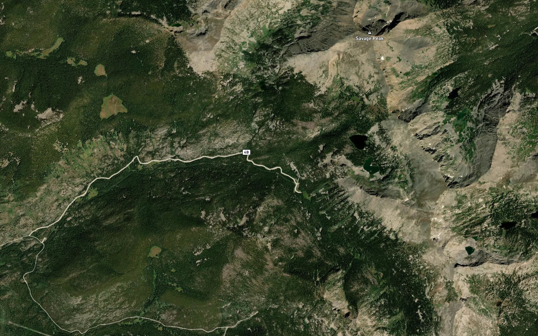 Satellite map of the Mormon Creek