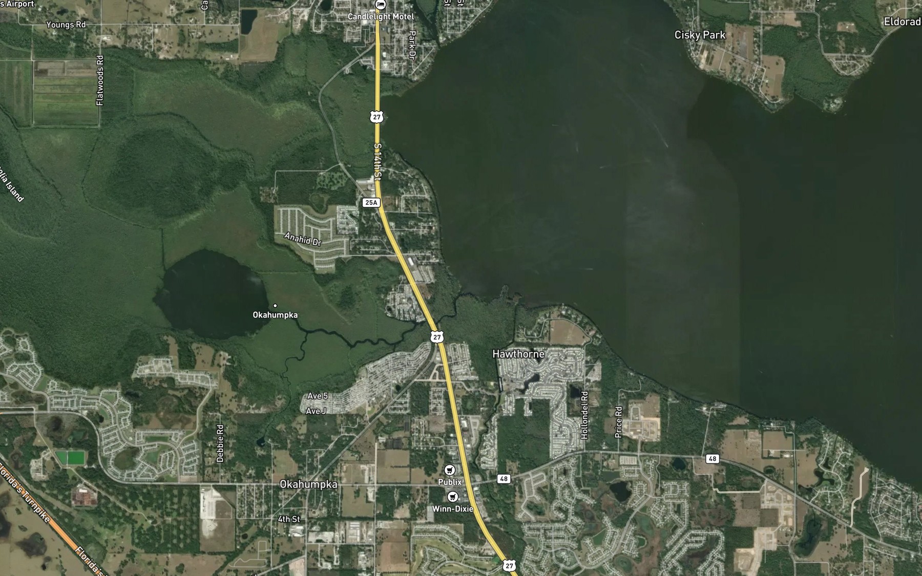Satellite map of the Helena Run