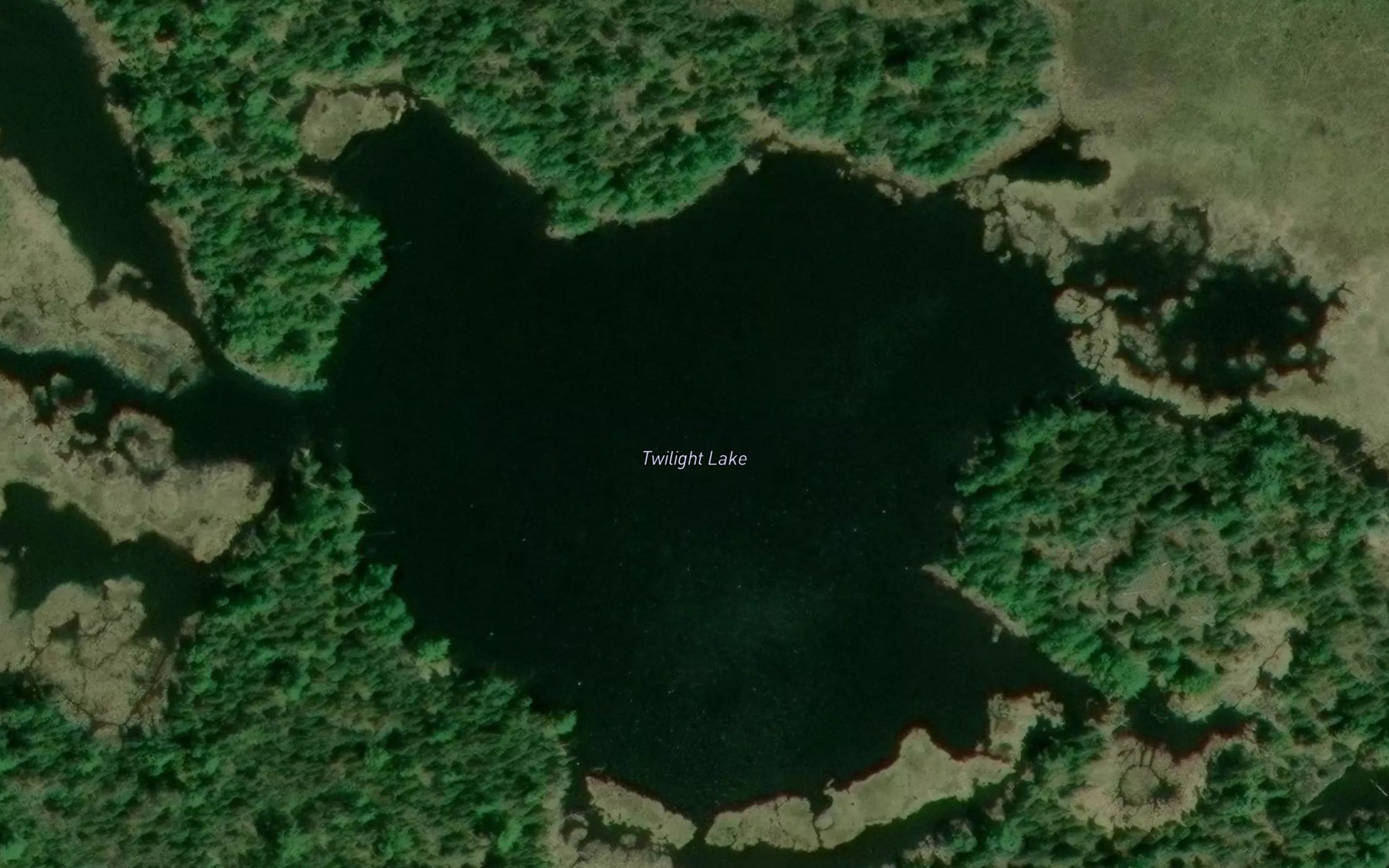 Satellite map of the Twilight Lake