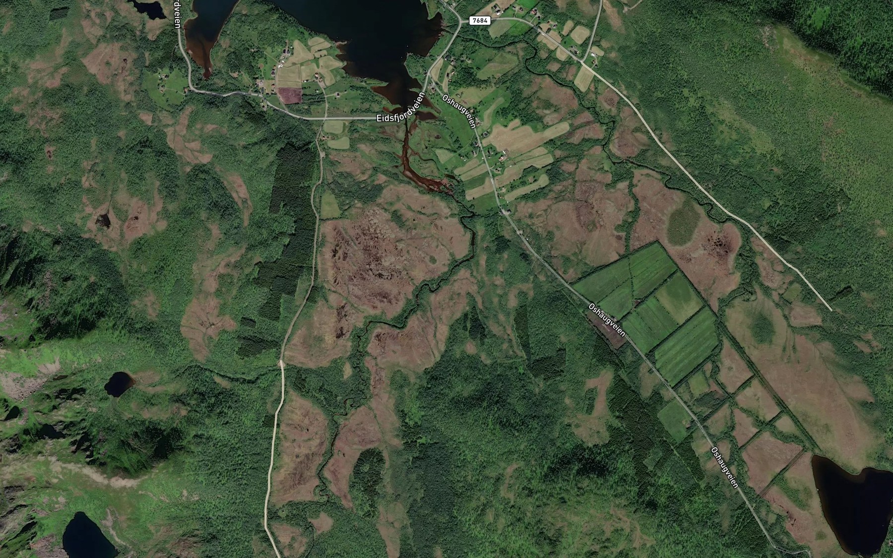 Satellite map of the Storforsen