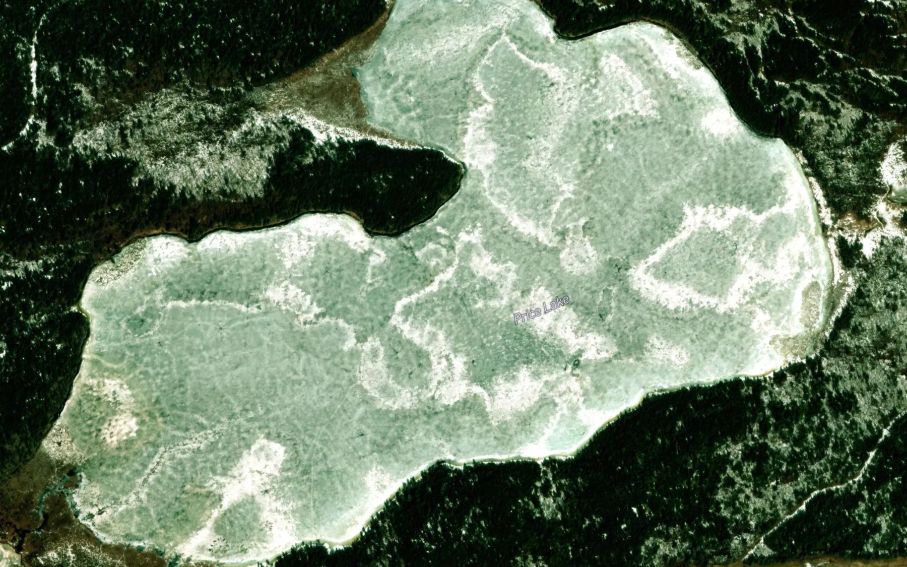 Satellite map of the Price Lake
