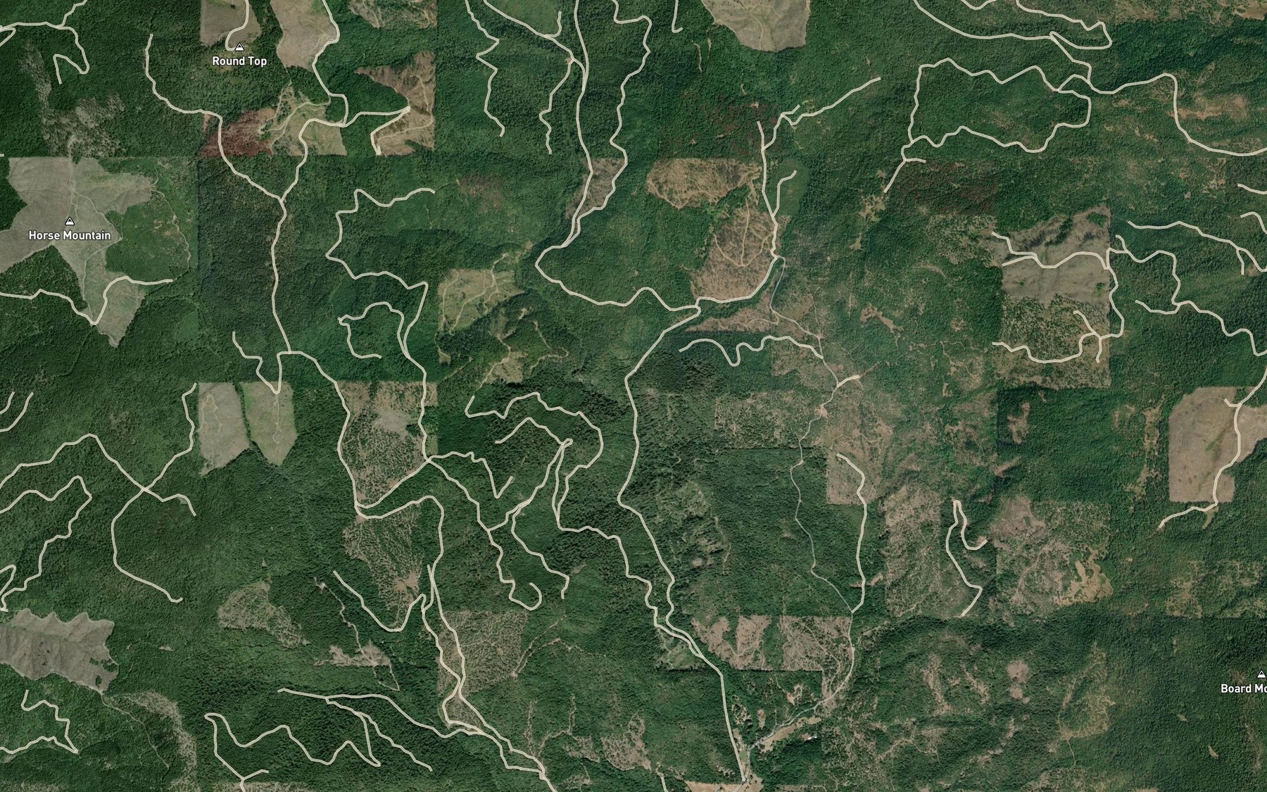 Satellite map of the Coal Creek