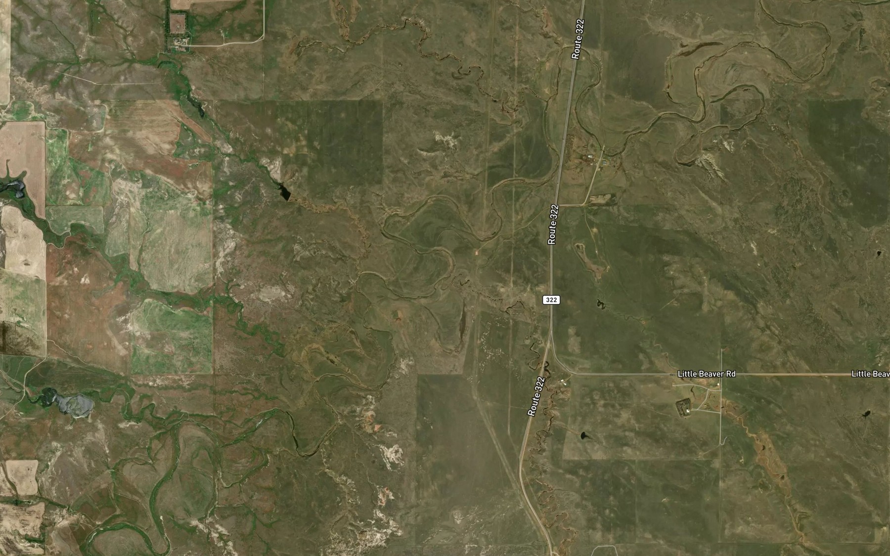 Satellite map of the Chimney Creek