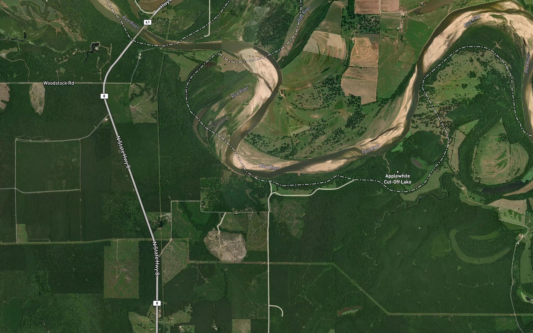 Satellite map of the Spring Branch