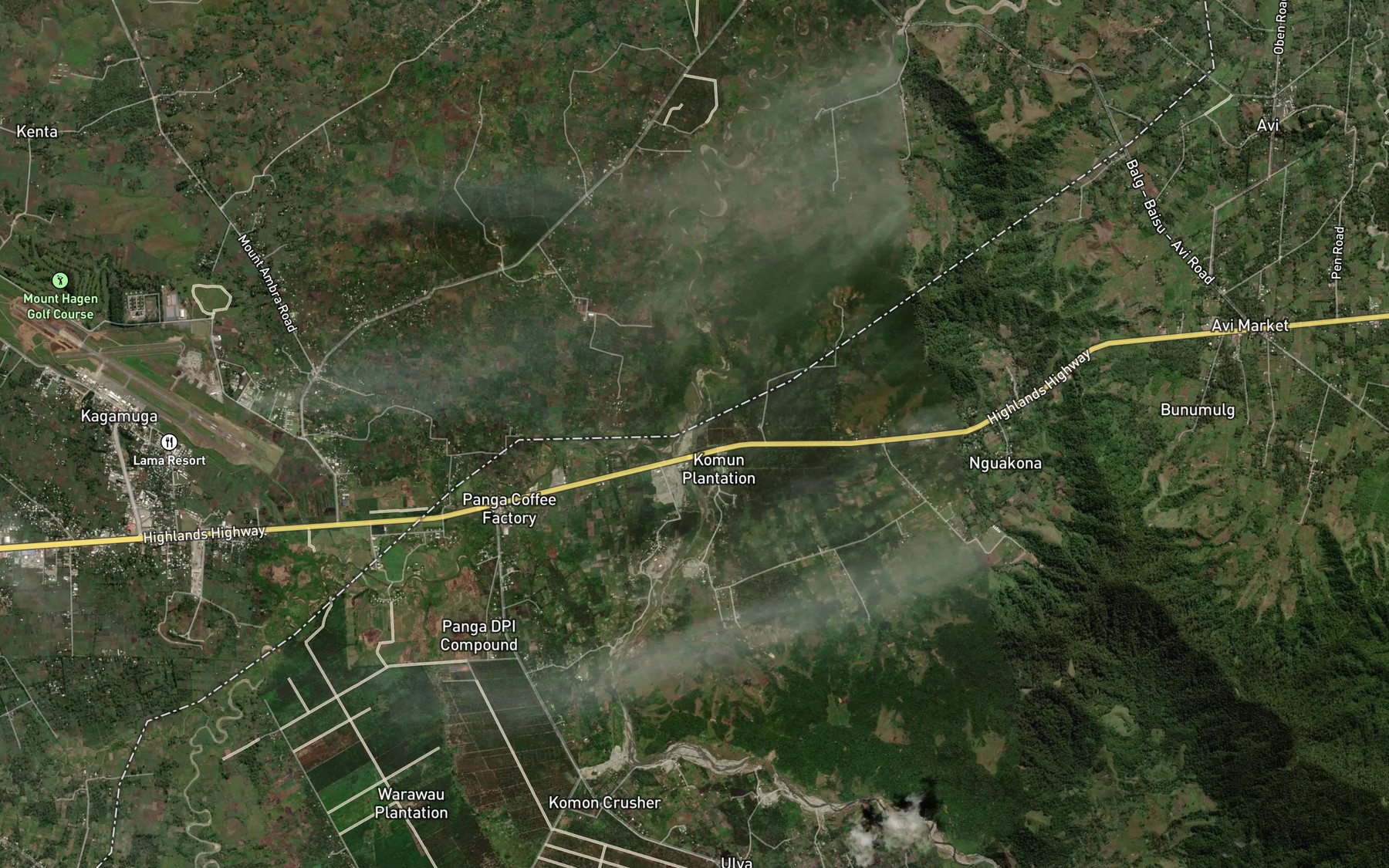Satellite map of the Komun River