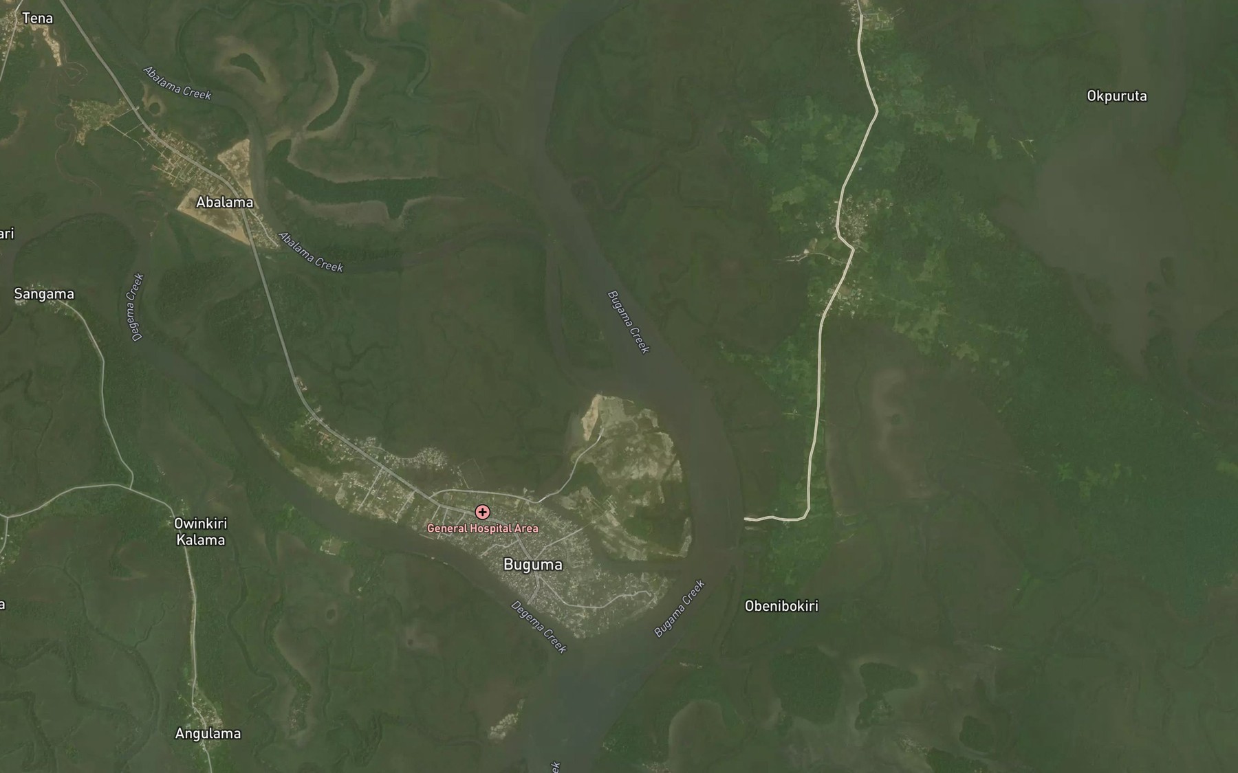 Satellite map of the Abalama Creek