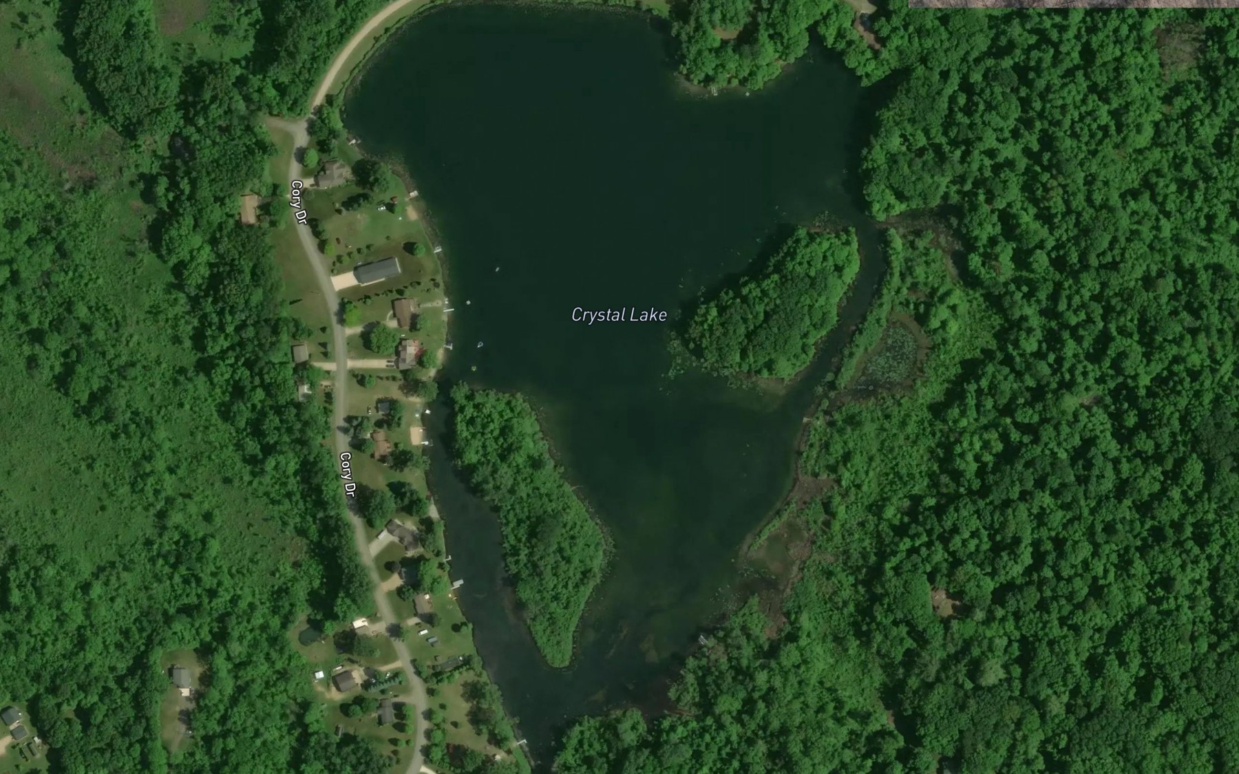 Satellite map of the Crystal Lake