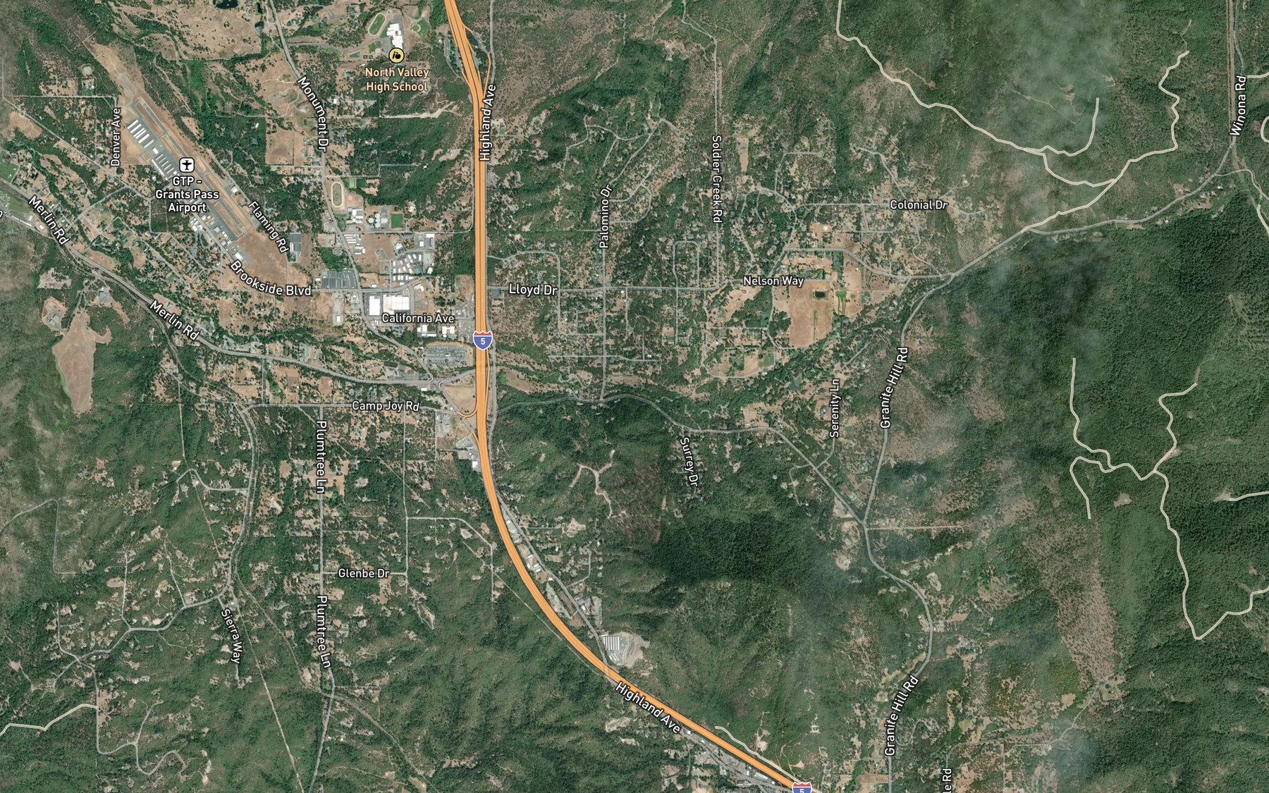 Satellite map of the Soldier Creek