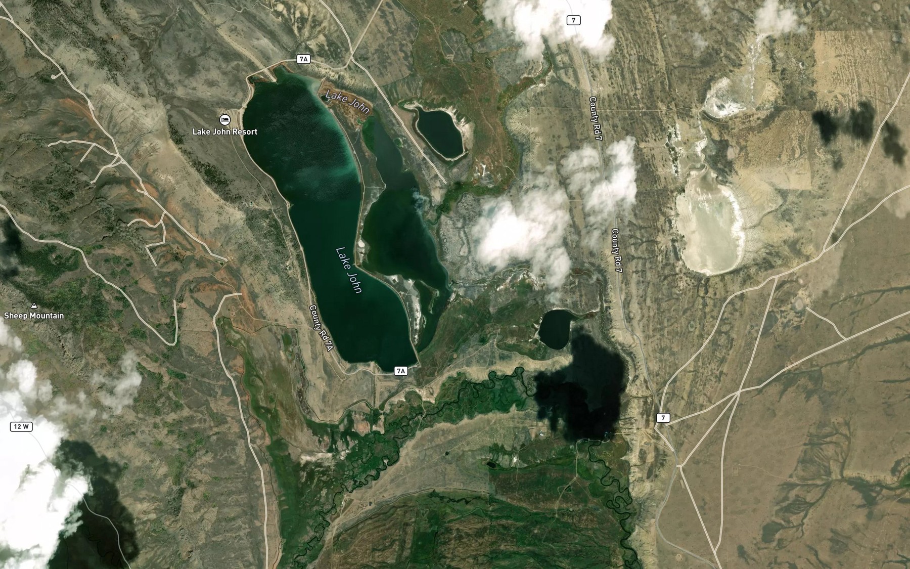 Satellite map of the Lake John